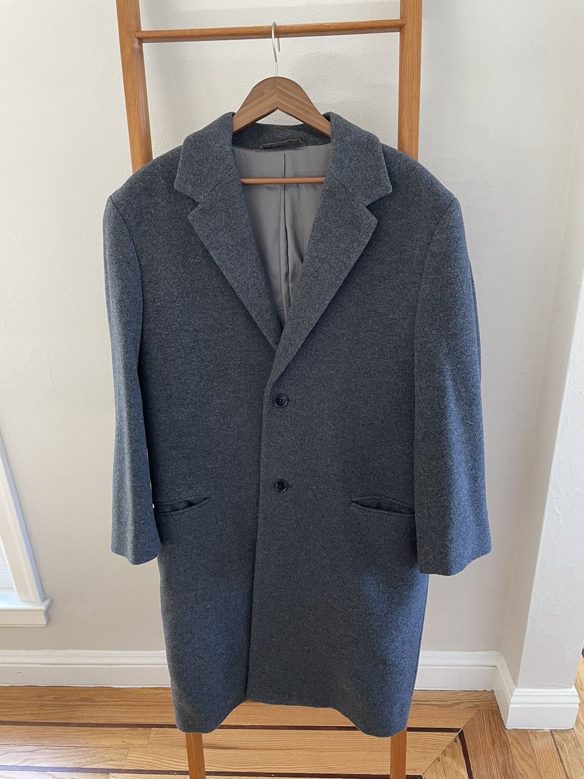 image of Lemaire Grey Chesterfield Wool Coat Size Xs, Men's