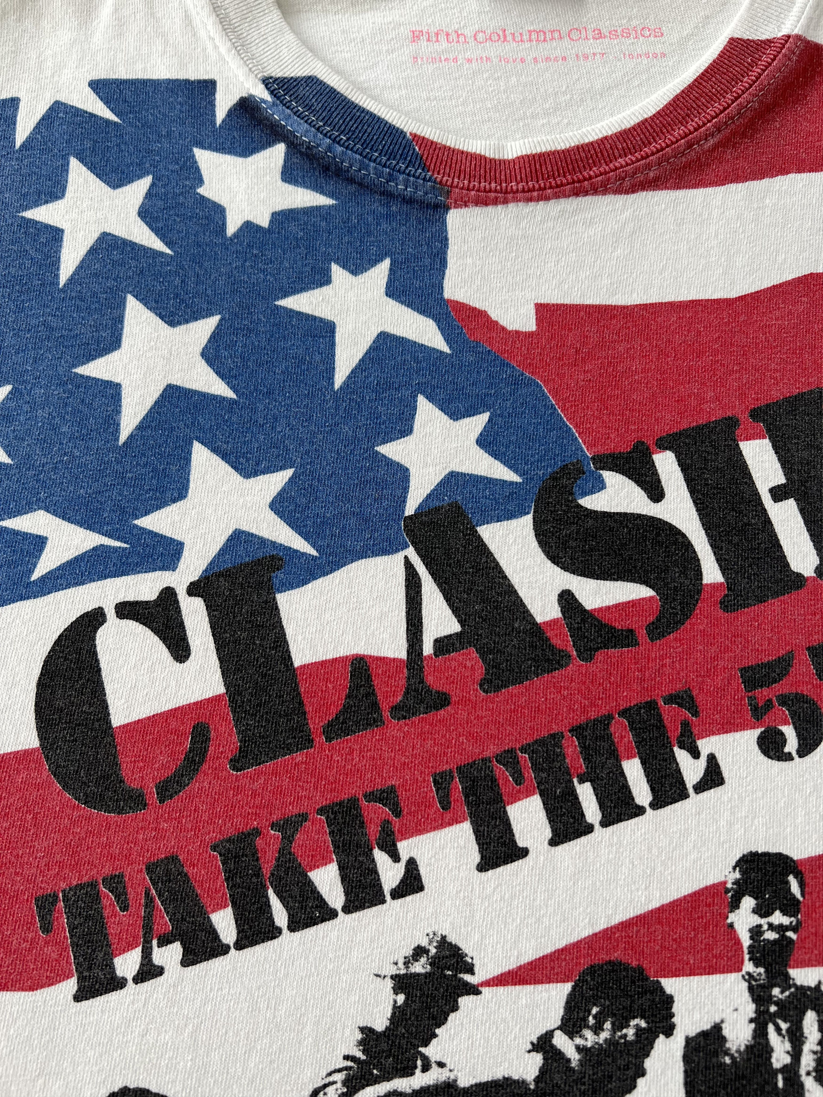 Band Tees Vintage 2000s The Clash Take The 5th Fifth White T-shirt Size US L / EU 52-54 / 3 - 5 Thumbnail