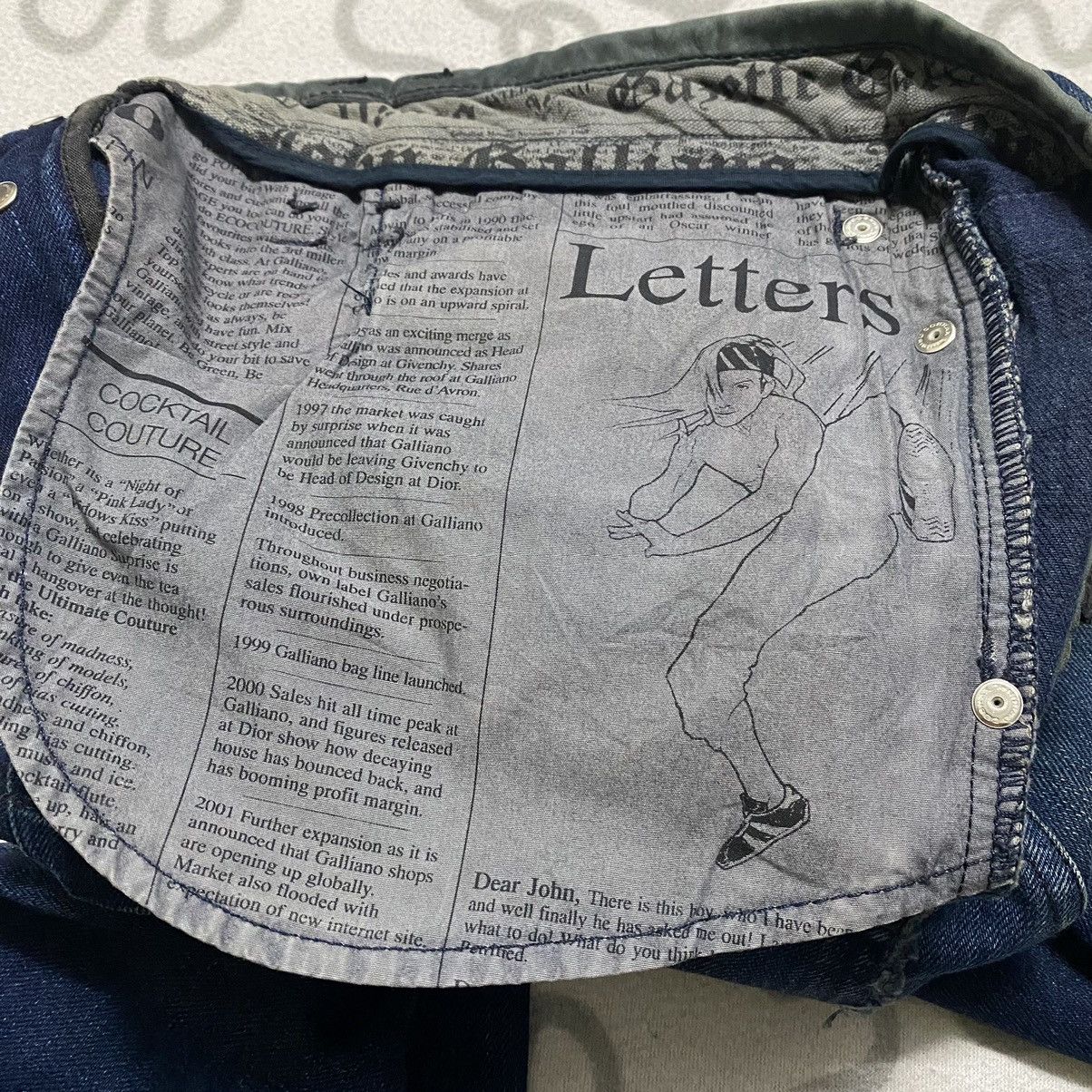 John Galliano John Galliano Leather Trimmed Denim Jeans Size US 31 - 17 Thumbnail