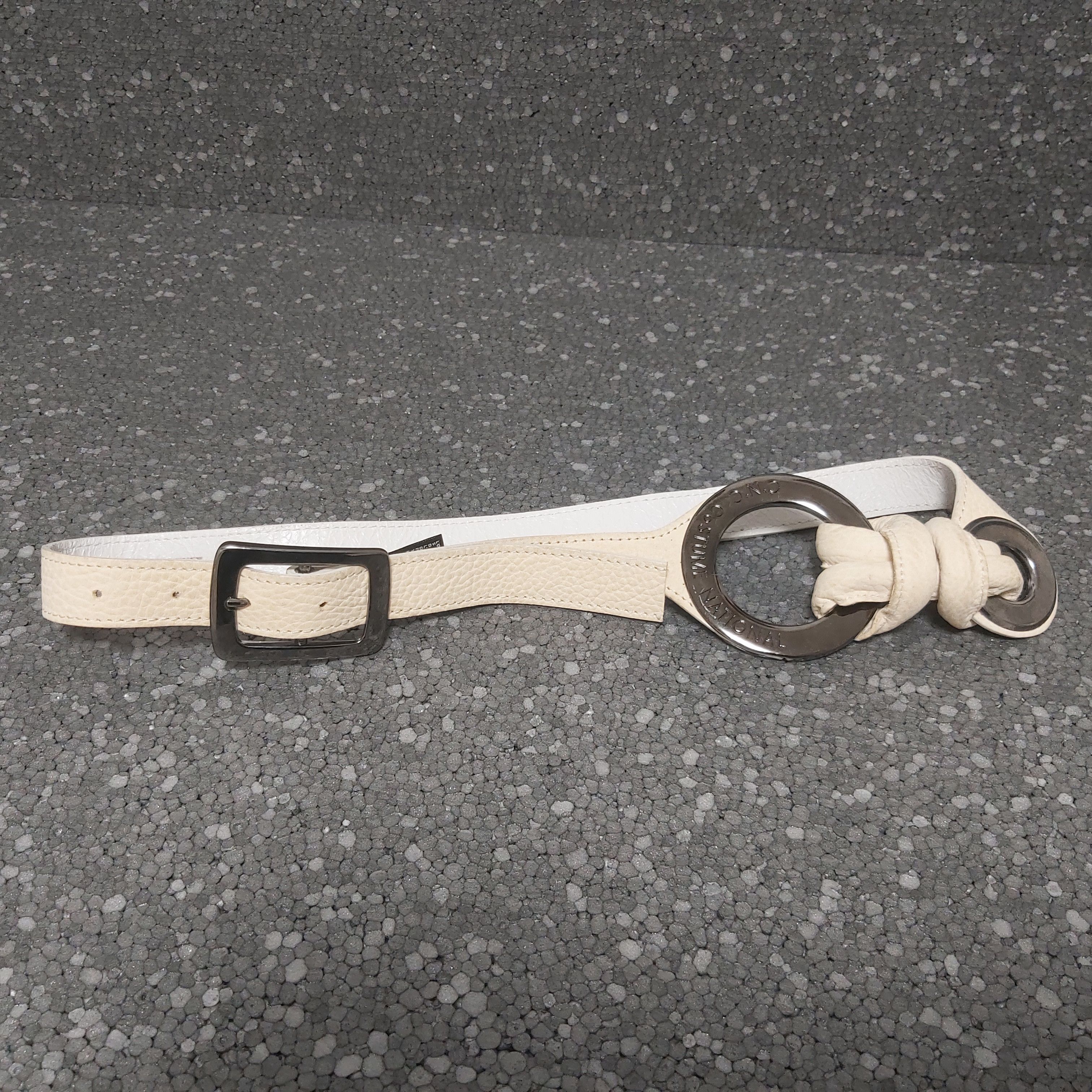 Costume National Costume National belt large metal rings cream leather belt Size ONE SIZE - 4 Thumbnail