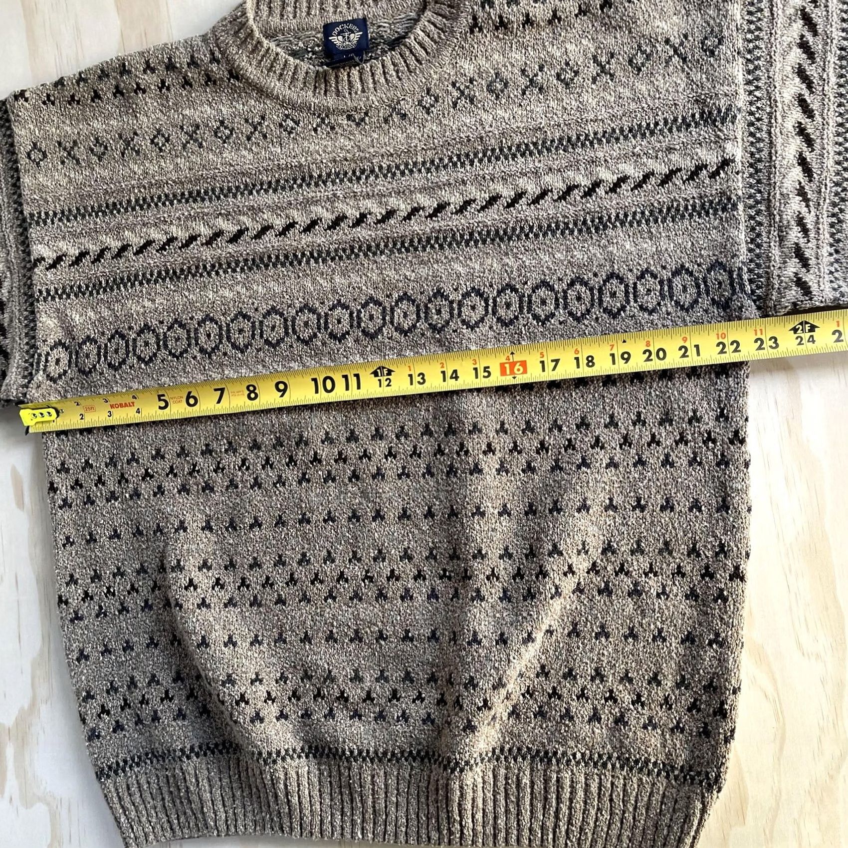 Dockers VINTAGE Dockers Sweater Mens Large Beige Fair Isle Crewneck Knit Pullover Casual Size US L / EU 52-54 / 3 - 6 Thumbnail