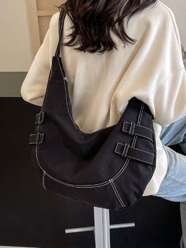 Japanese Brand Huskycat Korean canvas croissant bag Size ONE SIZE - 1 Thumbnail