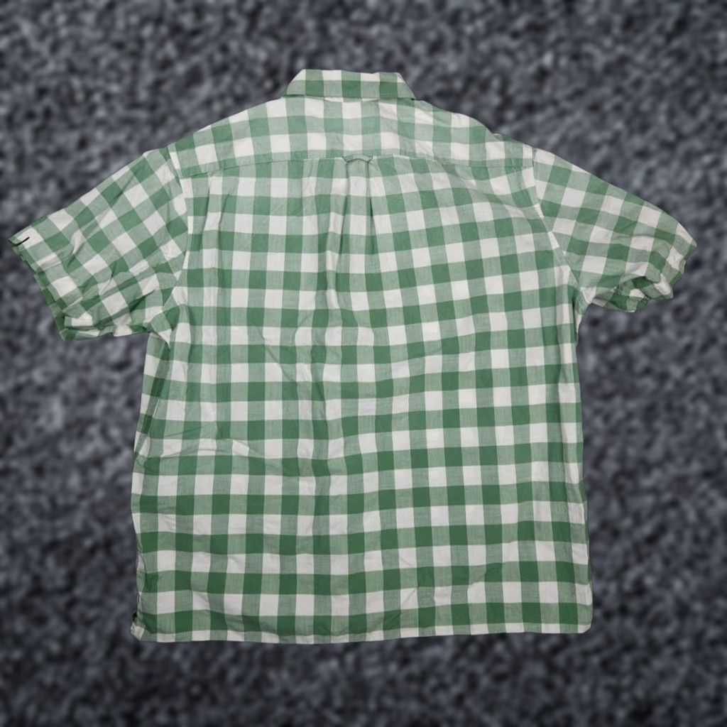 Polo Ralph Lauren VINTAGE Polo Ralph Lauren Shirt Mens XL Plaid Green White Short Sleeve Relaxed Pockets Button-Up Camp Collar Size US XL / EU 56 / 4 - 1 Thumbnail