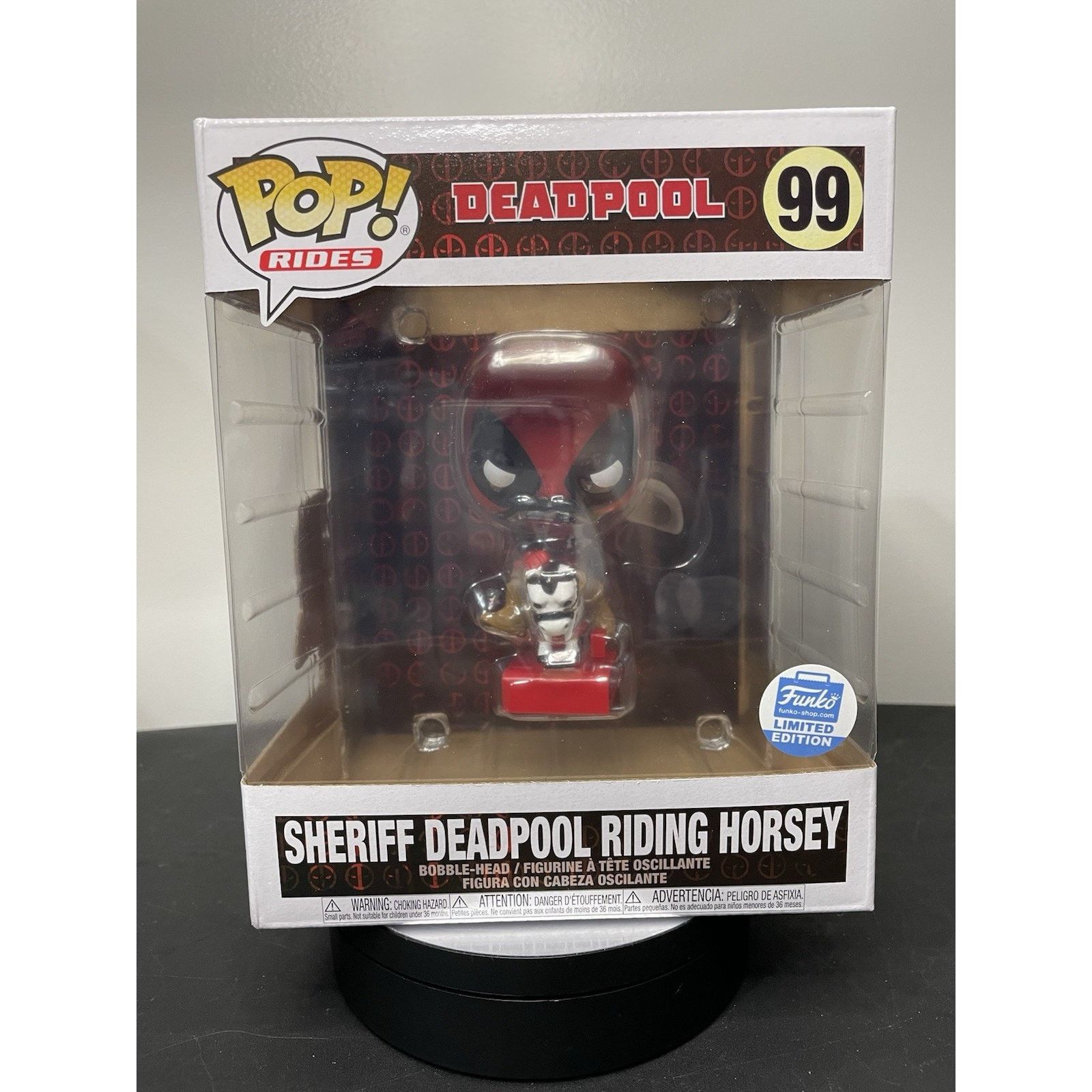 Marvel Comics Funko Pop! Sheriff Deadpool Riding Horsey Funko Shop Excl 99 Size ONE SIZE - 1 Thumbnail
