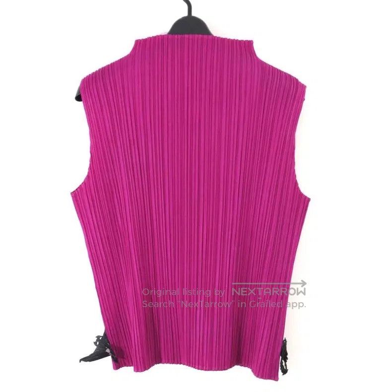 Issey Miyake Issey Miyake Magenta Sleeveless Tank Top Size L / US 10 / IT 46 - 2 Thumbnail