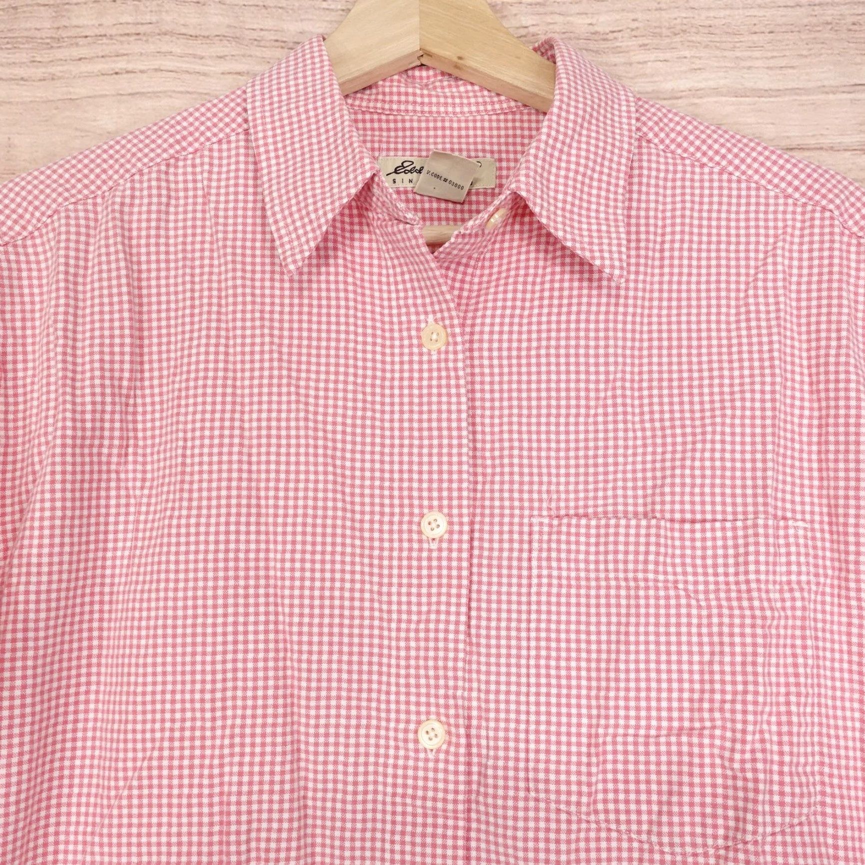Eddie Bauer Eddie Bauer Button-Up Shirt Womens XS Pink White Gingham Long Sleeve Cotton Top Size XS / US 0-2 / IT 36-38 - 2 Thumbnail