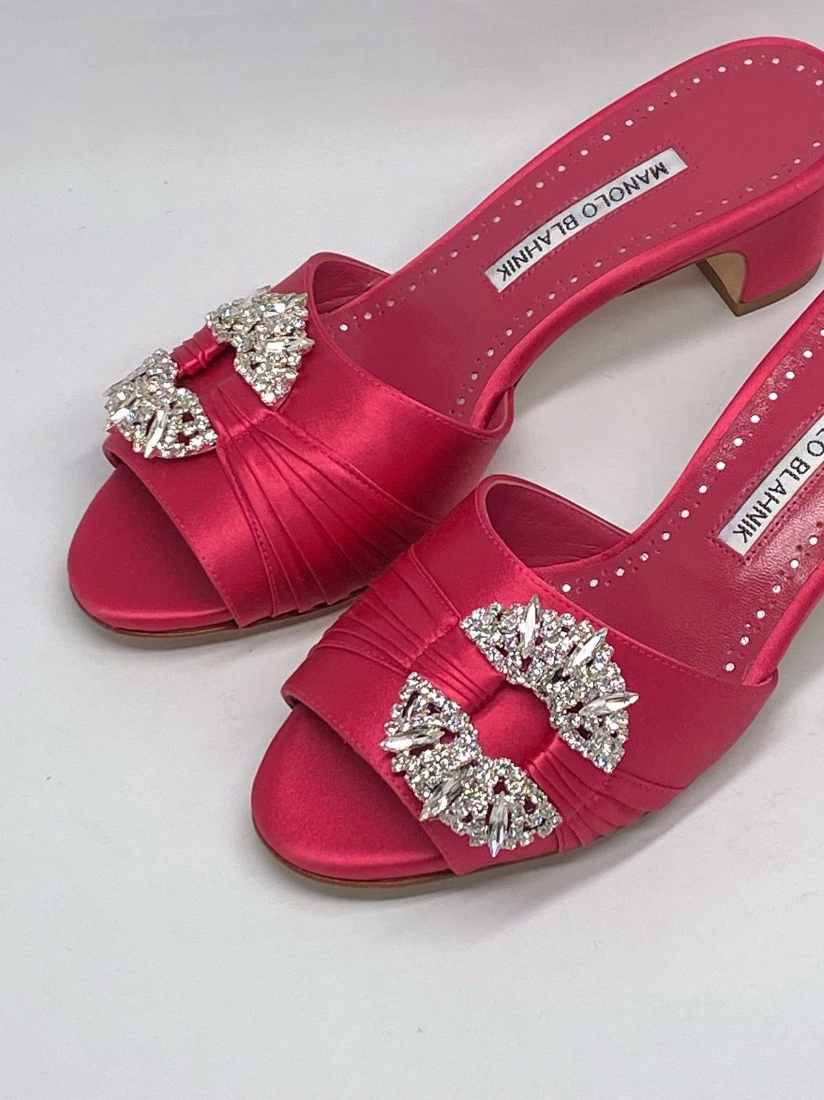Manolo Blahnik Manolo Blahnik Prinap 50MM Satin Mules Size US 6 / IT 36 - 8 Thumbnail
