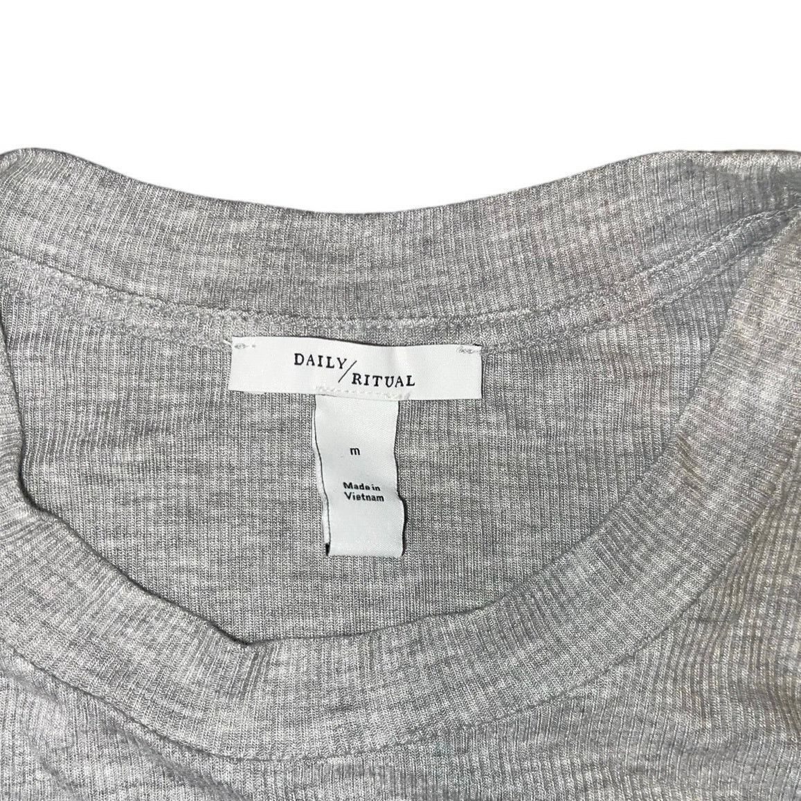 Other Daily Ritual Women's Fine Rib Gathered-Sleeve Mock Neck Top Size M / US 6-8 / IT 42-44 - 3 Thumbnail