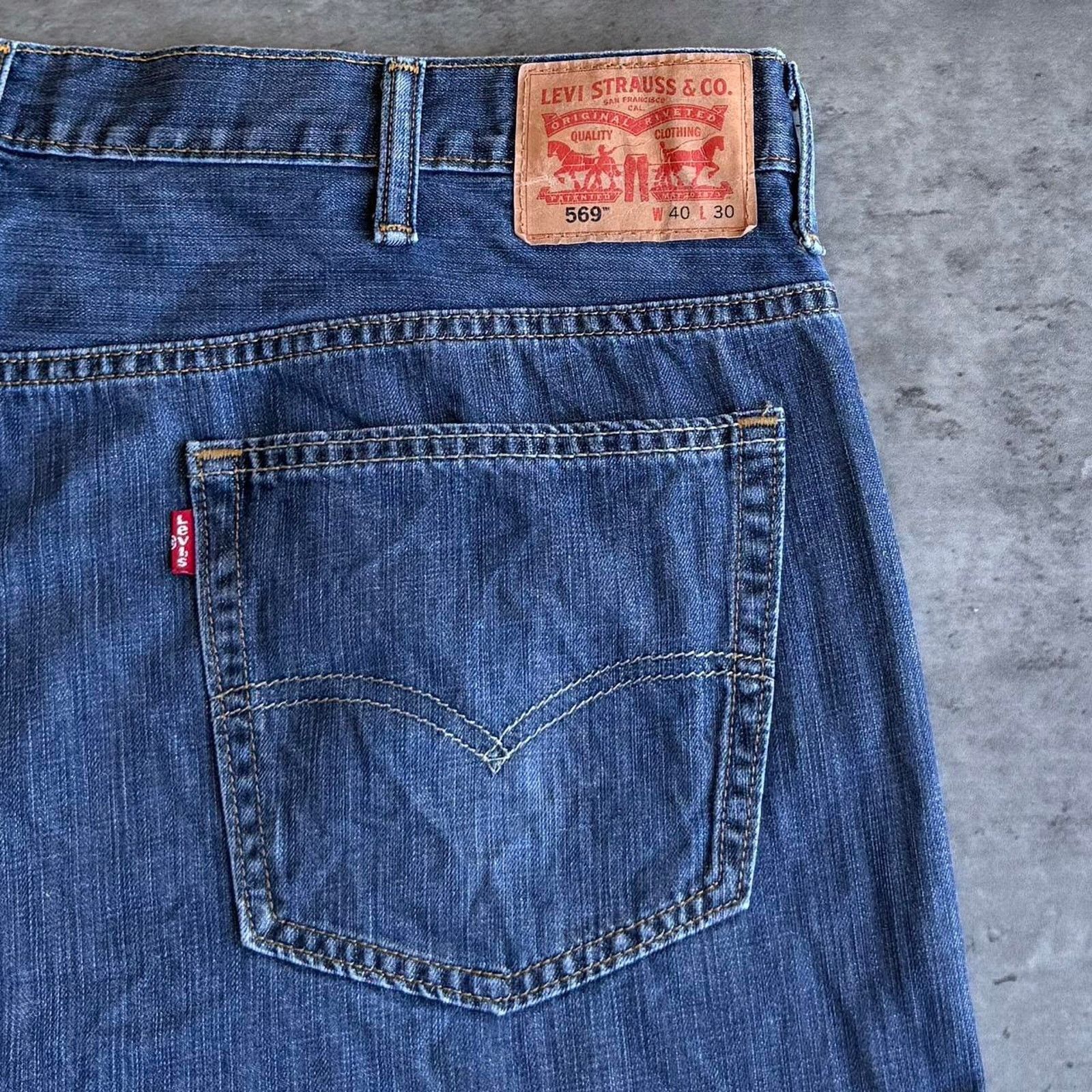 JNCO × Levi's × Levi's Vintage Clothing Levi’s 569 Baggy Wide Leg Embroidered Blue Denim Jeans Size US 40 / EU 56 - 3 Thumbnail