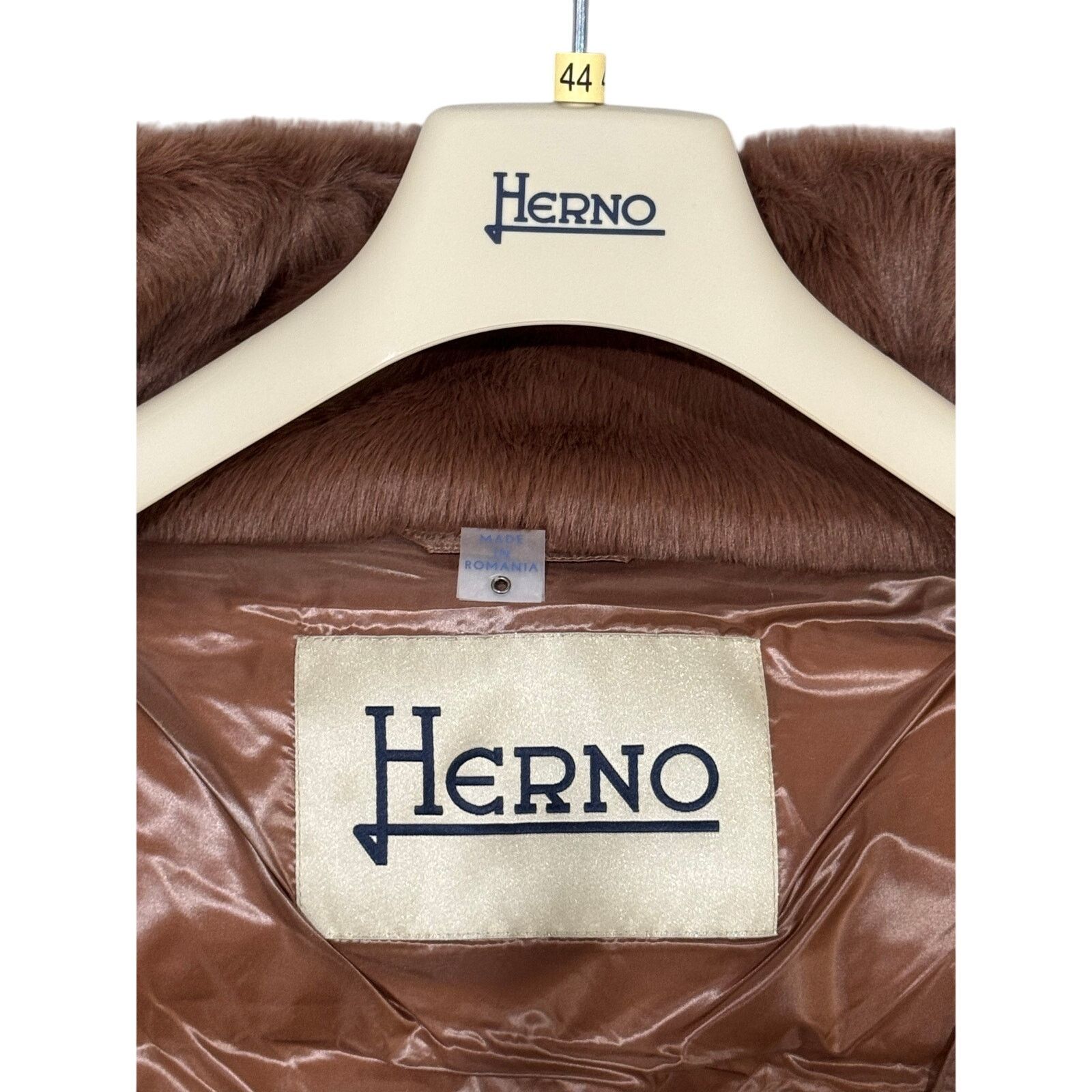 Herno Herno Faux Fur Padded Short Jacket Brown Size 44 NWT Size L / US 10 / IT 46 - 6 Thumbnail