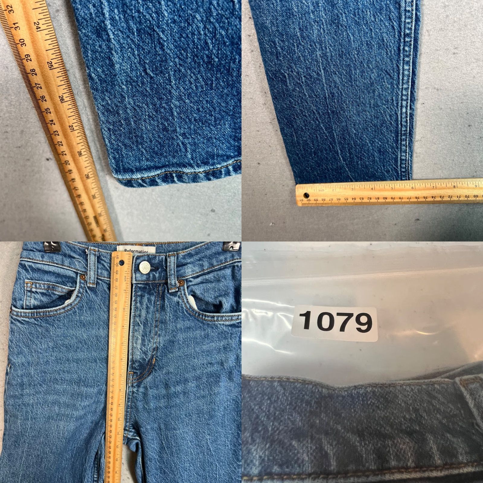 Reformation Reformation Jeans Women 25 High-Rise Straight Denim Huntington Blue 5-Pocket Womens Adult Fashion Jeans Size 42" / US 20 - 8 Thumbnail
