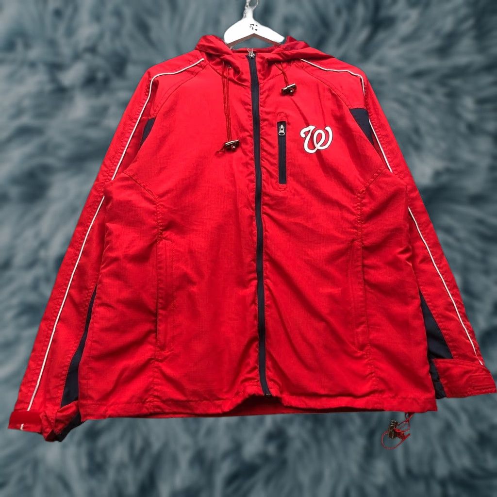 G-III Washington Nationals Jacket Hoodie Men S Logo Red Blue White Windbreaker Zip Pockets Full Zip MLB Genuine Merchandise G-III Size US S / EU 44-46 / 1 - 1 Thumbnail
