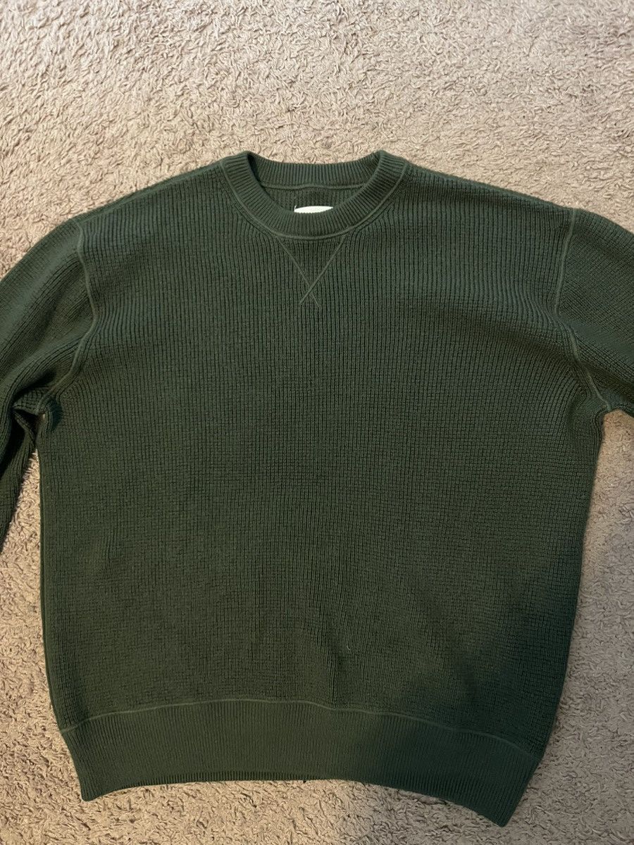 image of Aime Leon Dore Olive Merino Wool Sweater - XL in Olive Green, Men's