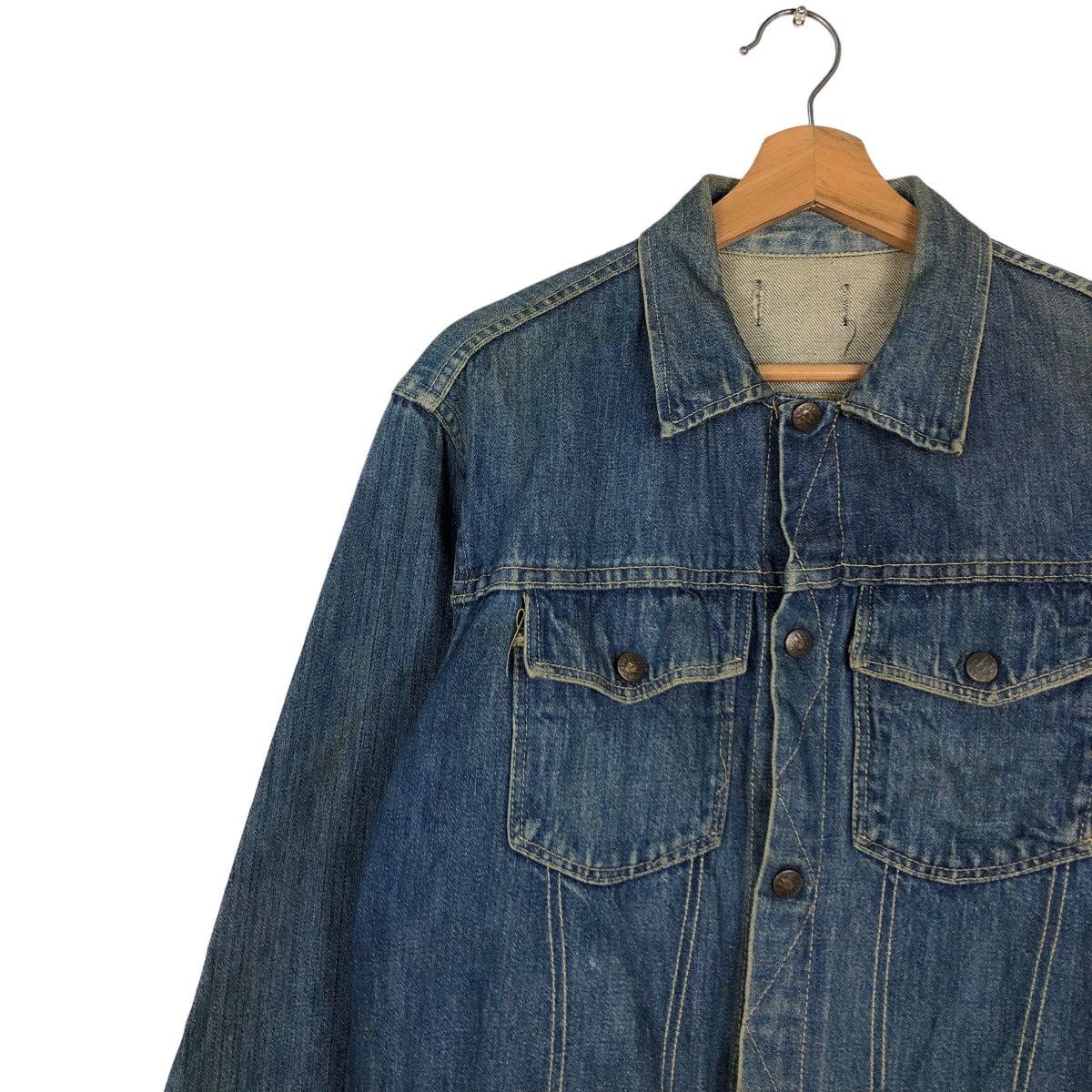 Japanese Brand 🔥Vintage Biker Denim Trucker Jacket Made Well Union Made Size US M / EU 48-50 / 2 - 7 Thumbnail