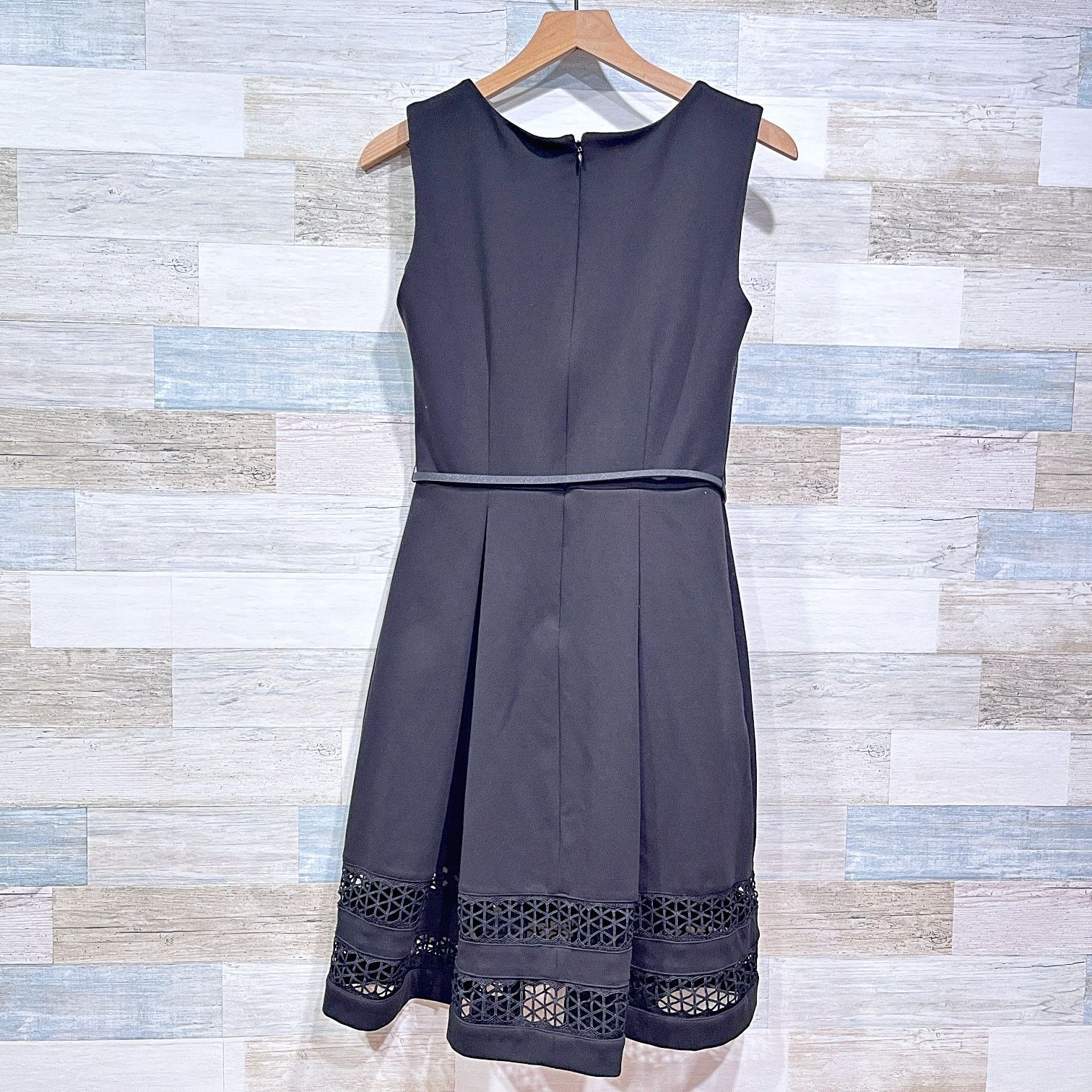 Calvin Klein Calvin Klein Lace Belt Sheath Dress Black Formal Cocktail 6 Size M / US 6-8 / IT 42-44 - 5 Thumbnail