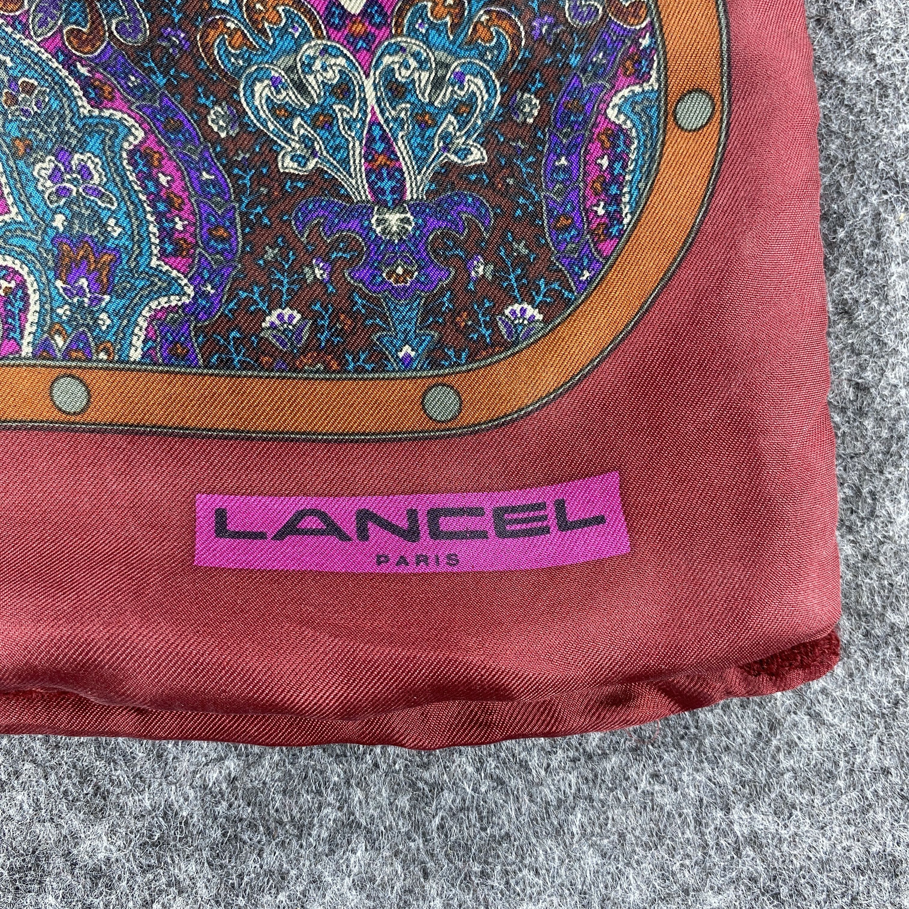 Lancel × Vintage GF10612 Lancel Silk Scarf Neck Wear Muffler Nova Check Size ONE SIZE - 2 Thumbnail