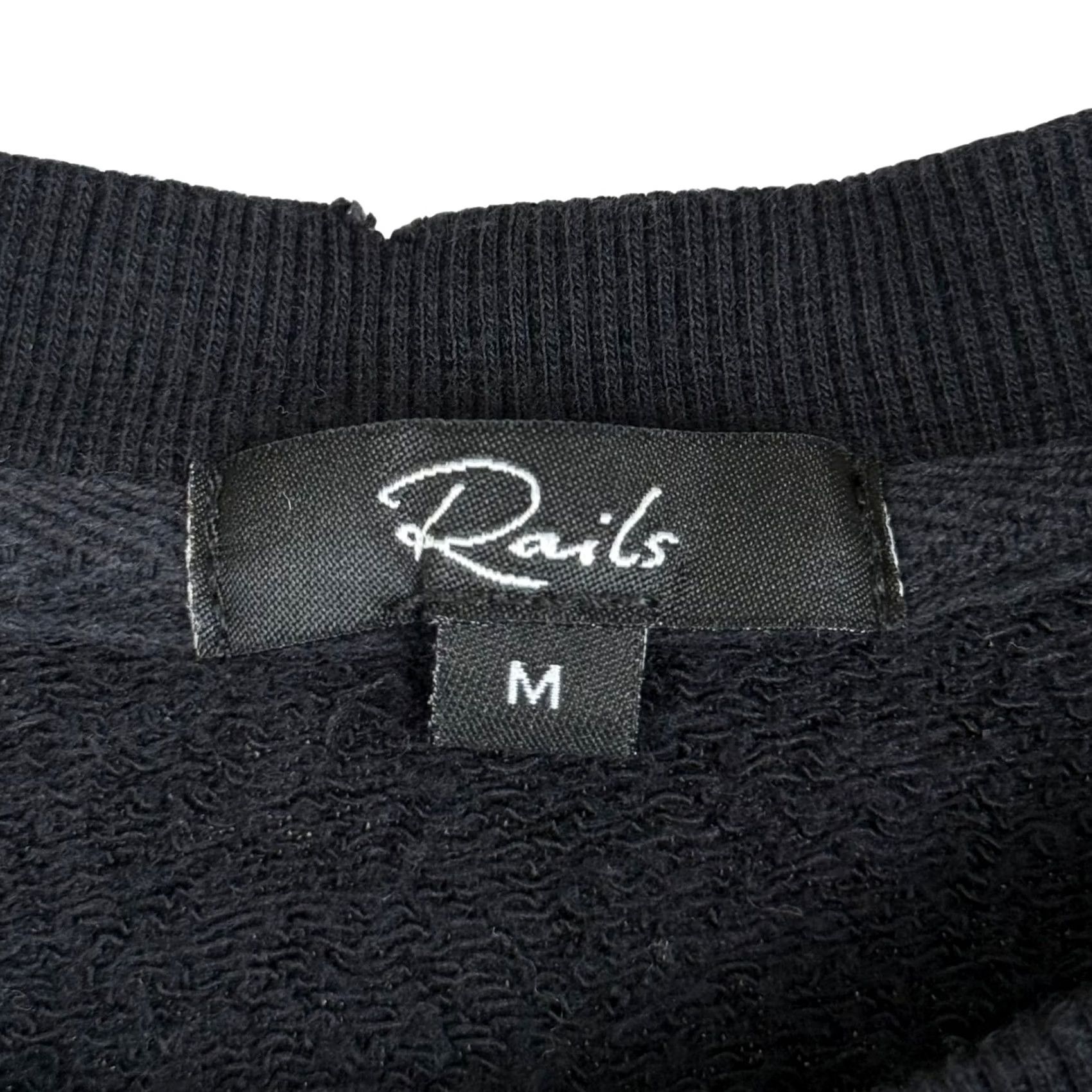 Rails Rails Black Marlo Sweatshirt Pullover Side Zip Velvet Hearts Stars Flocked M Women Size M Size M / US 6-8 / IT 42-44 - 3 Thumbnail