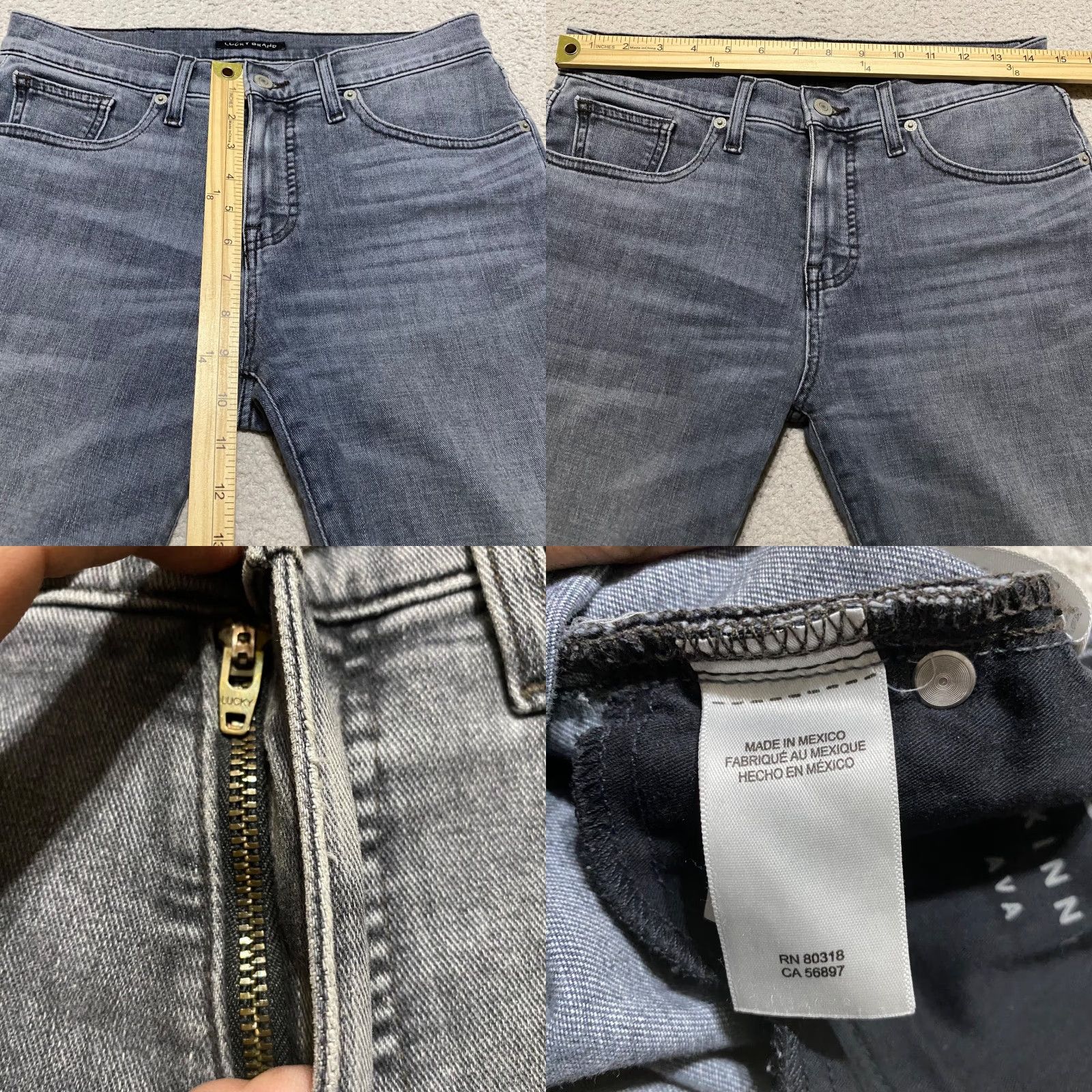 Lucky Brand Lucky Brand Jeans Womens 8 Gray Denim Mid Rise Ava Skinny Distressed Size 30" / US 8 / IT 44 - 8 Thumbnail