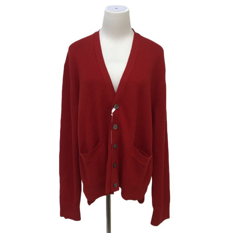 Thom Browne Thom Browne Red Waffle Knit Cardigan Size M Size US M / EU 48-50 / 2 - 1 Thumbnail