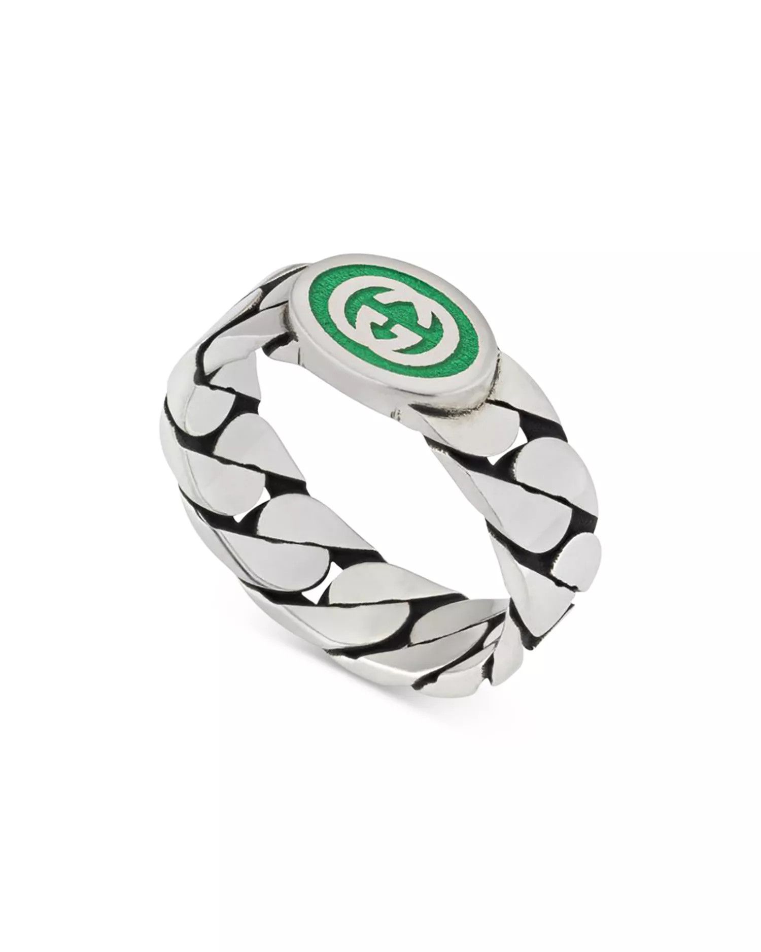 Gucci oc11z0126 Size: 17 / Interlocking G Enamel Ring In Green Size ONE SIZE - 2 Thumbnail