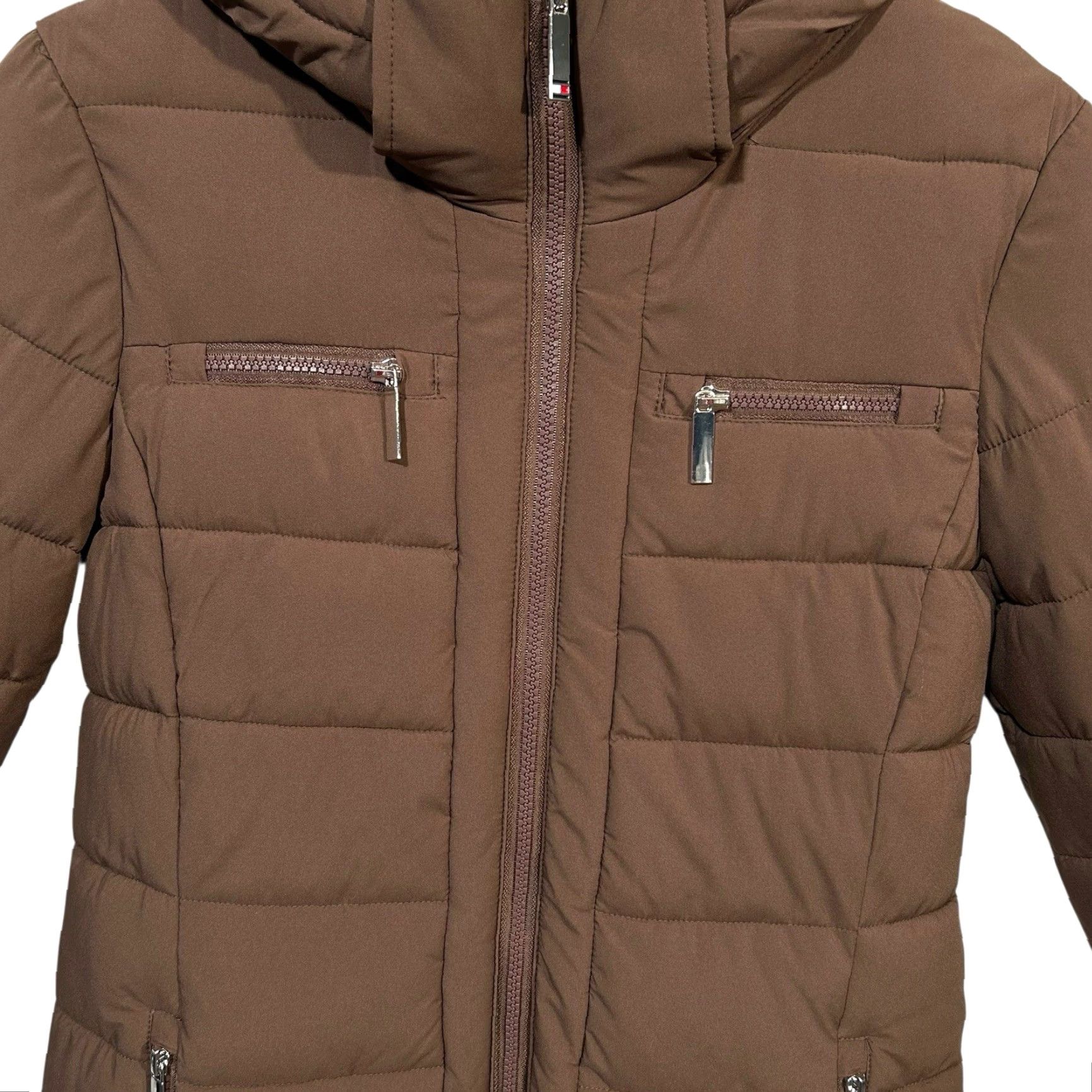Tommy Hilfiger Tommy Hilfiger Womens Long Puffer Jacket Winter Coat Size S Brown Zip Pockets Size S / US 4 / IT 40 - 5 Thumbnail