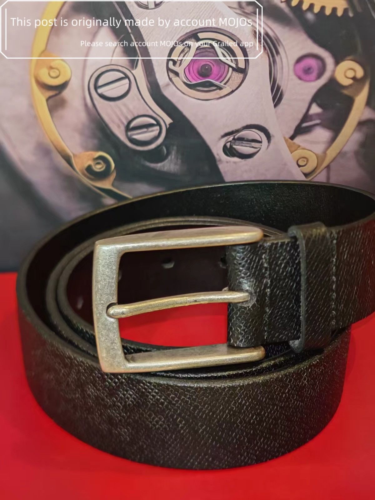 Brunello Cucinelli Sz M Brunello Cucinelli Pattern Leather Silver Buckle Belt Size ONE SIZE - 2 Thumbnail