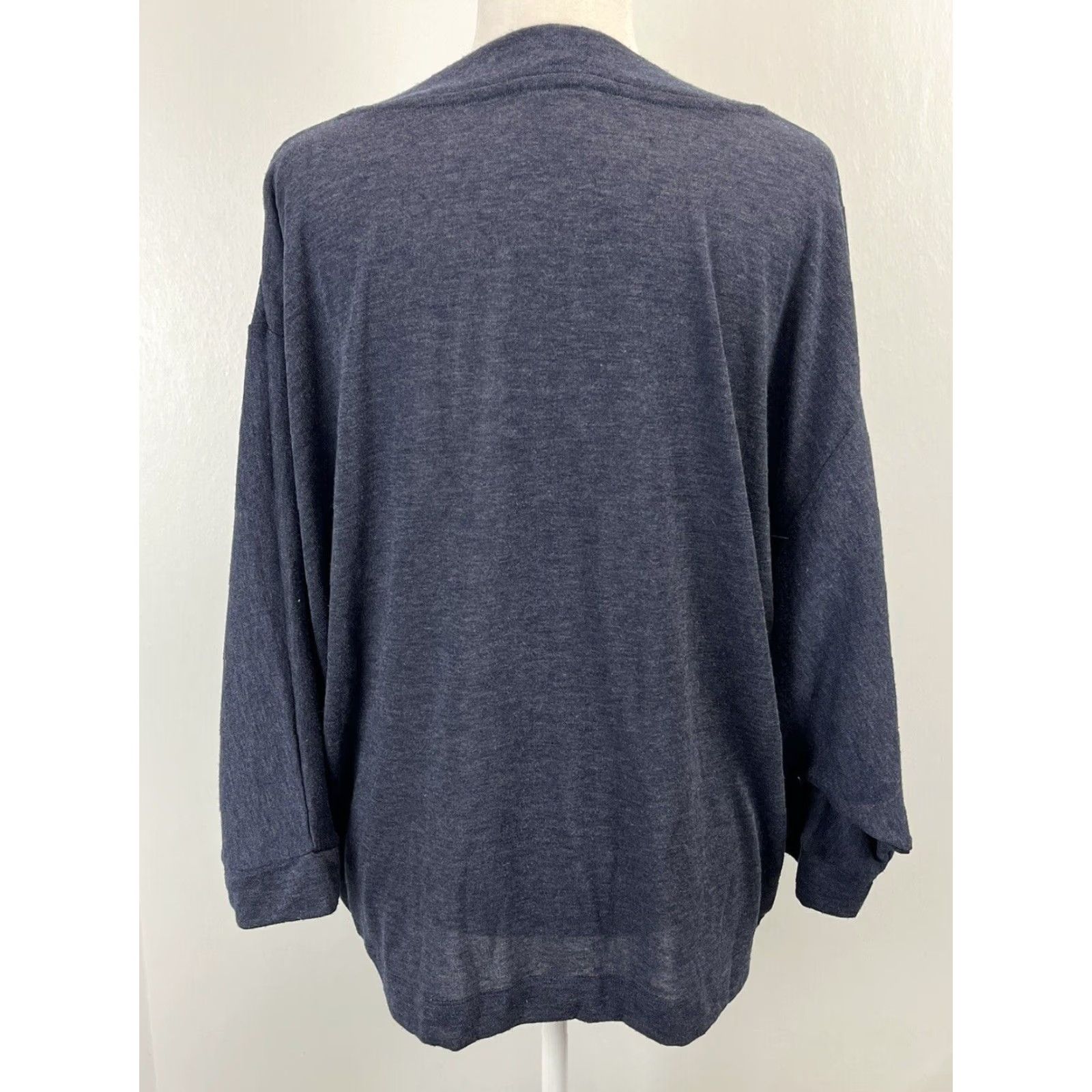 Vintage Chicos Vneck Knit Batwing Sweater Sz 3 Blue Coastal Lightweight Boxy Beachy Size XS / US 0-2 / IT 36-38 - 3 Thumbnail