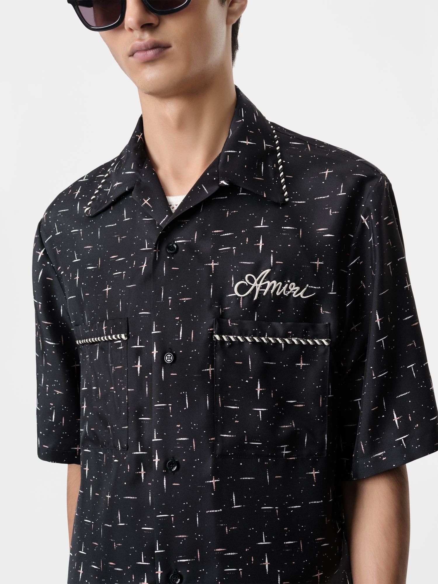 Amiri o1orln1025 Fleck Bowling Shirt in Black Size US S / EU 44-46 / 1 - 5 Thumbnail