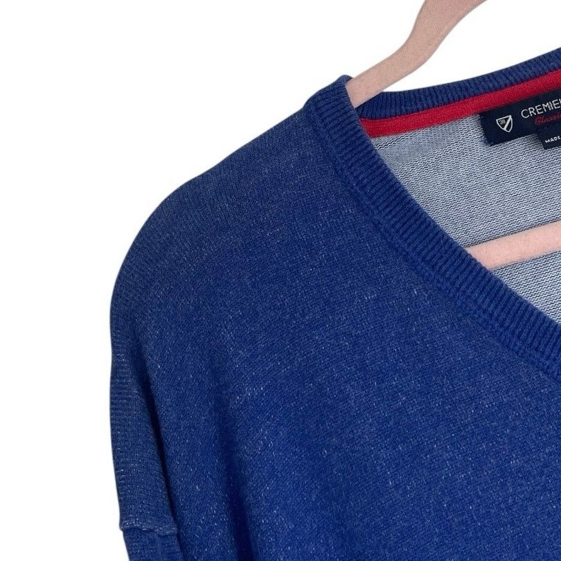 Cremieux Cremieux Classics Mens Blue V-Neck Elbow Patch Sweater Size US XL / EU 56 / 4 - 2 Thumbnail