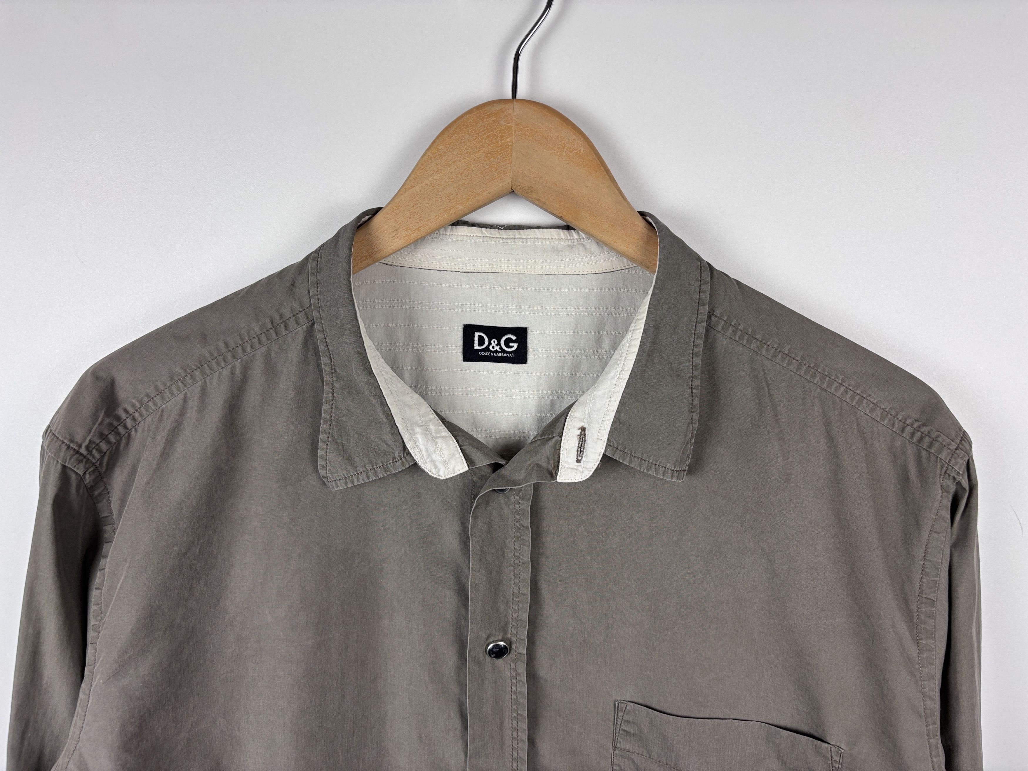 Dolce & Gabbana × Vintage Vintage Dolce & Gabbana Button Up Shirt Gray Mens Size 54 Size US M / EU 48-50 / 2 - 2 Thumbnail