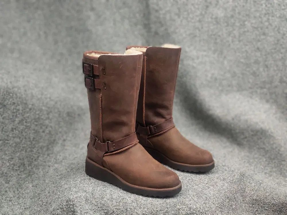 UGG Jasper Waterproof Leather Winter Fur-lined buckles Boots