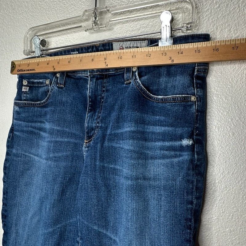 AG Adriano Goldschmied AG Medium Dark Wash Prima Cigarette Leg Whiskered Jeans 30R Size 30" / US 8 / IT 44 - 11 Thumbnail