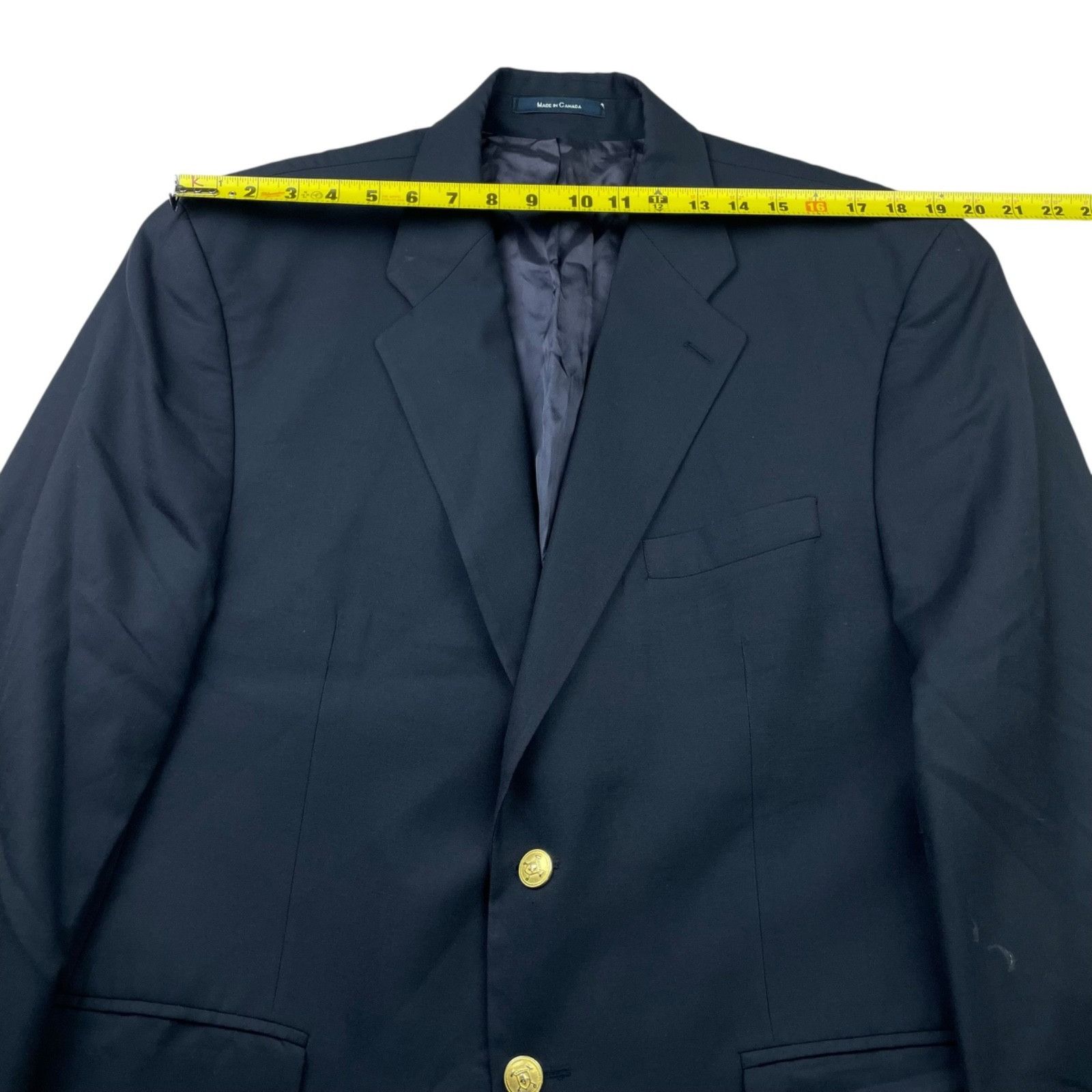 Chaps Chaps Ralph Lauren Men's 100% Wool Gold Buttons 2-Button Bla Size 44R - 12 Thumbnail