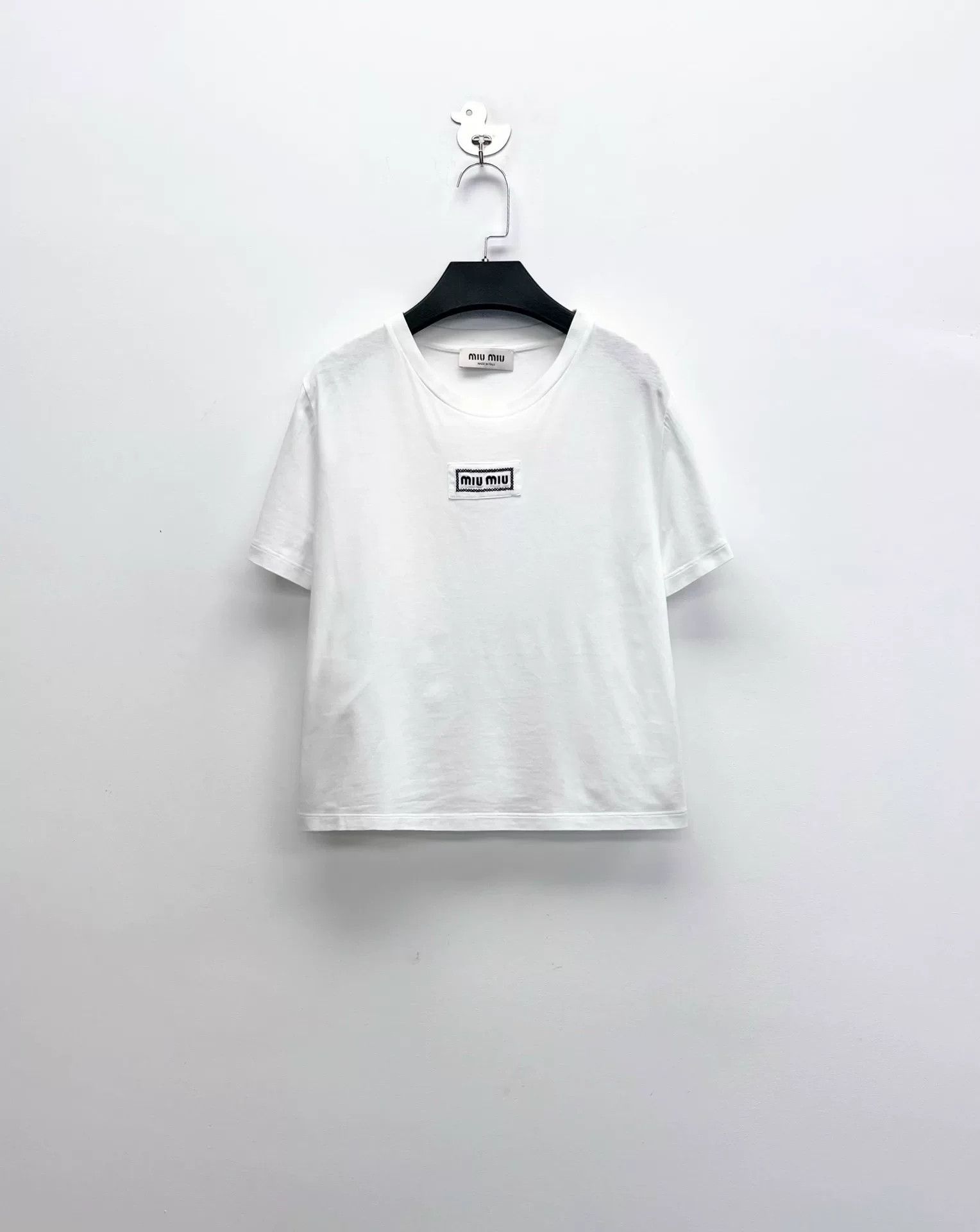 Miu Miu Miu Miu Short Sleeve Logo T-Shirt Size M / US 6-8 / IT 42-44 - 1 Thumbnail