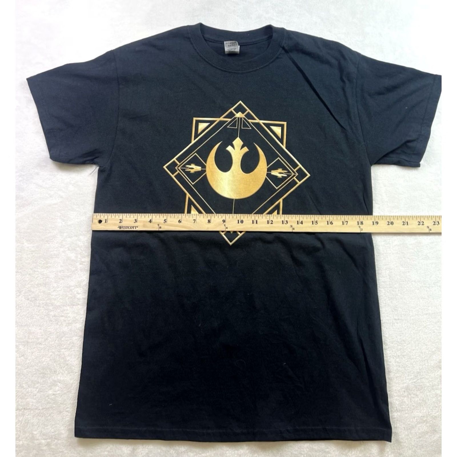 Gildan Men's STAR WARS Rebel Alliance Black Gold Foil Short Sleeve T Shirt M Size US M / EU 48-50 / 2 - 2 Thumbnail