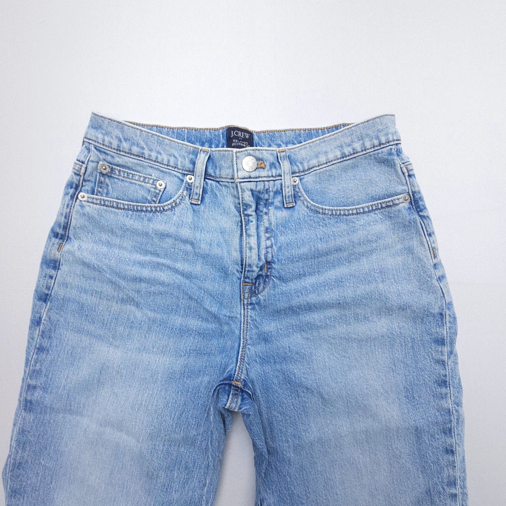 J.Crew VINTAGE J. Crew Relaxed Boyfriend Jeans Size 26 Blue Denim Light Distressed City Womens Jeans 1990s 2000s Size 26" / US 2 / IT 38 - 3 Thumbnail