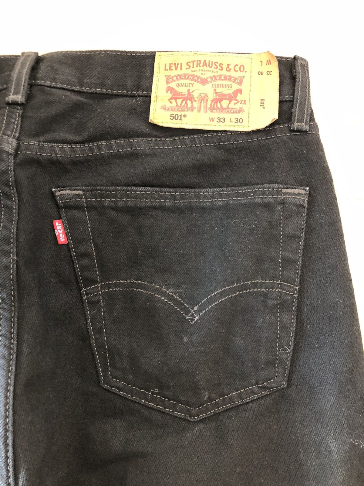 Levi's Levi’s 501 Jeans W33 x L30 Straight Black Denim Size US 33 - 3 Thumbnail