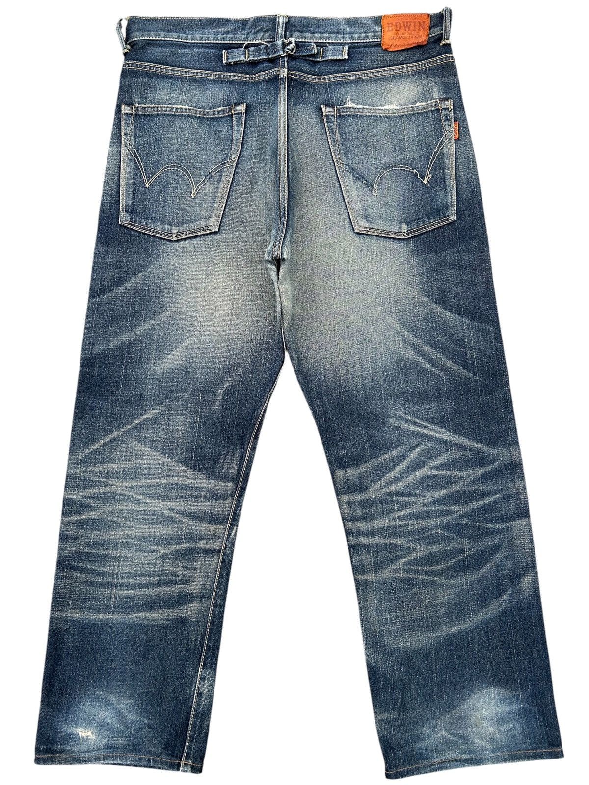 Kapital Vintage Buckle Back Edwin Selvedge Distressed Denim Jeans Size US 39 - 1 Thumbnail
