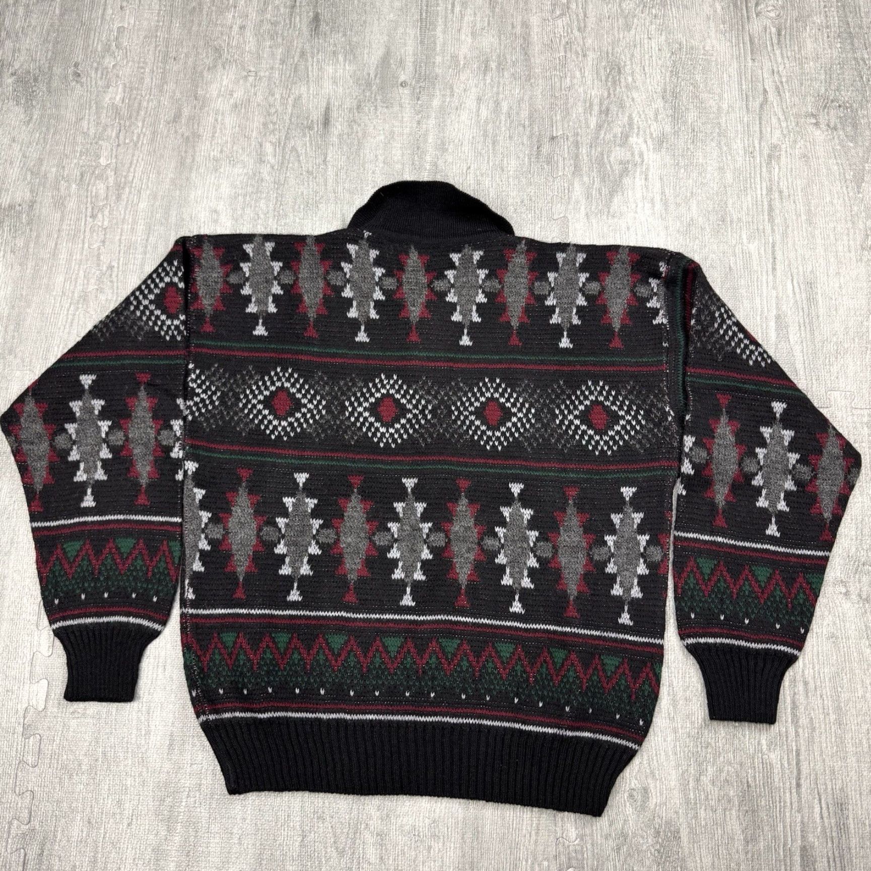 Vintage VINTAGE Vittorio Rex Men's Sweater Pullover 2-Button Polo Collar Argyle Wool Blend Italy Large Size US L / EU 52-54 / 3 - 5 Thumbnail