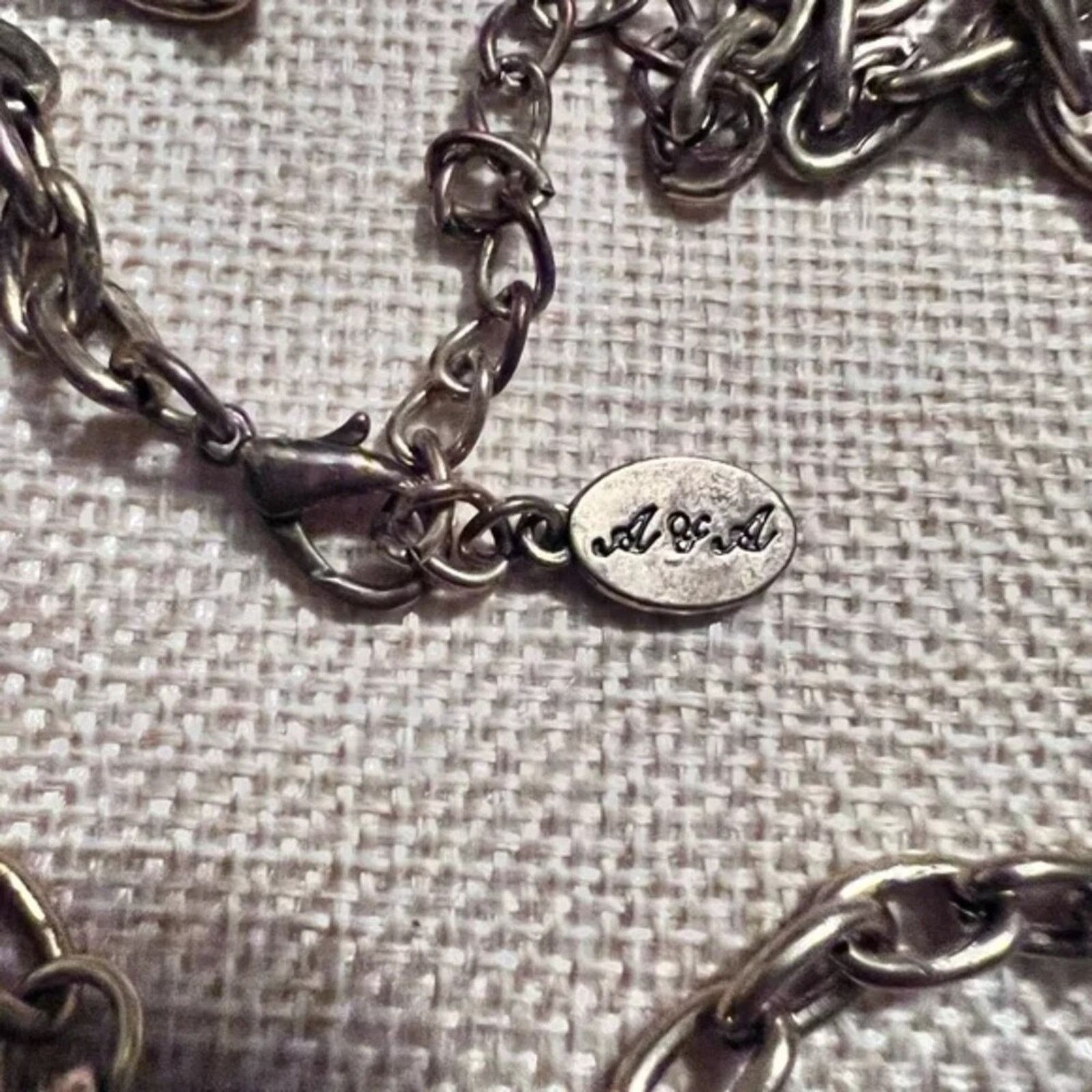 Other A&A Gold Tone Rolo Chain Charm Necklace 7 Charms 30” Size ONE SIZE - 5 Thumbnail