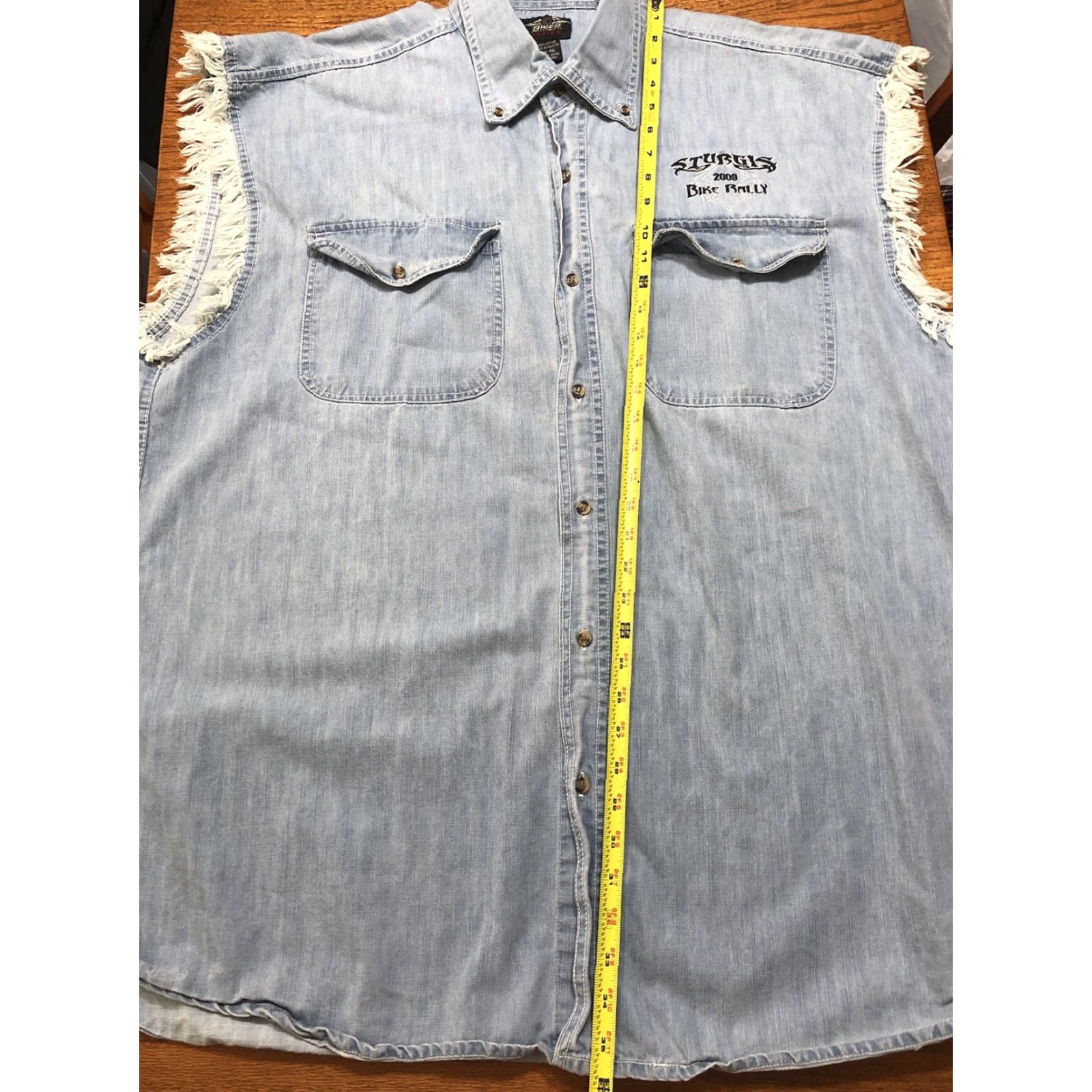 Denime VINTAGE 2009 Sturgis Shirt BIKER Button-Up Denim 4XL Black Hills Rally Biker Mens Size US XXL / EU 58 / 5 - 7 Thumbnail