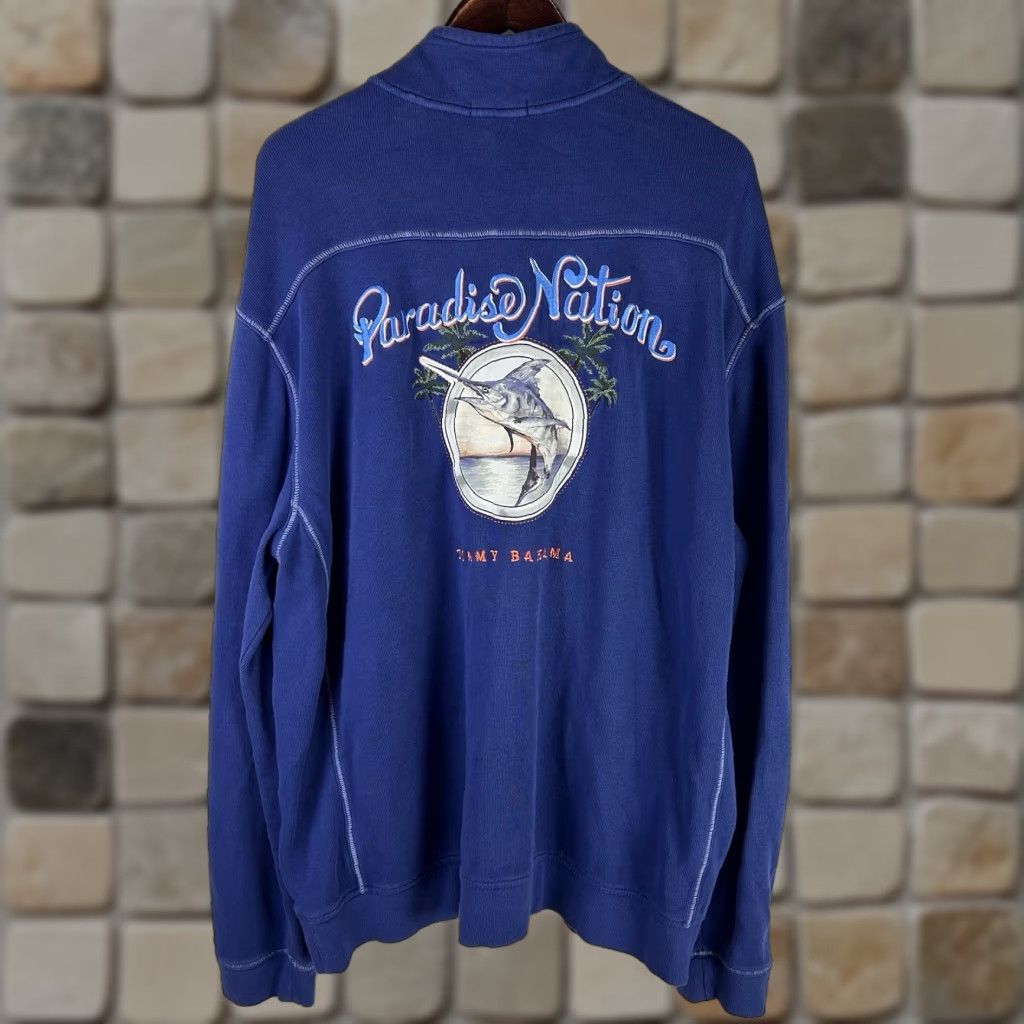 Tommy Bahama Pullover Quarter Zip Paradise Nation Relax Blue Men’s 3XL