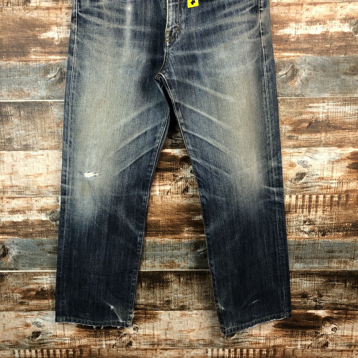 Japanese Brand Uniqlo Blue faded Distressed Denim Pants #A1396 Size US 30 / EU 46 - 6 Thumbnail