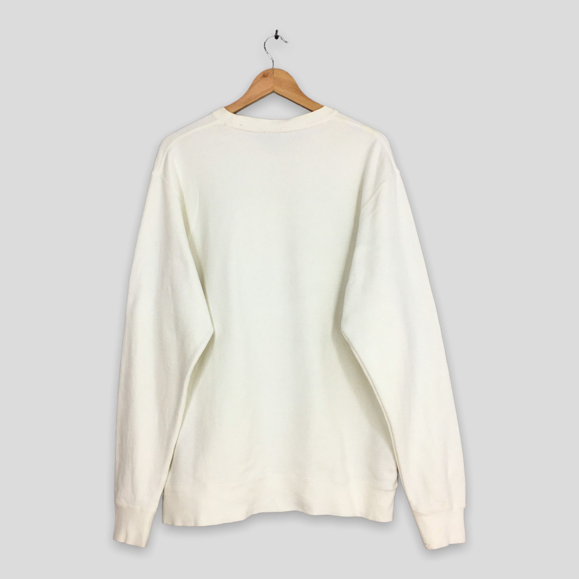Nike Vintage Nike Swoosh White Sweatshirt XLarge Size US XL / EU 56 / 4 - 6 Thumbnail