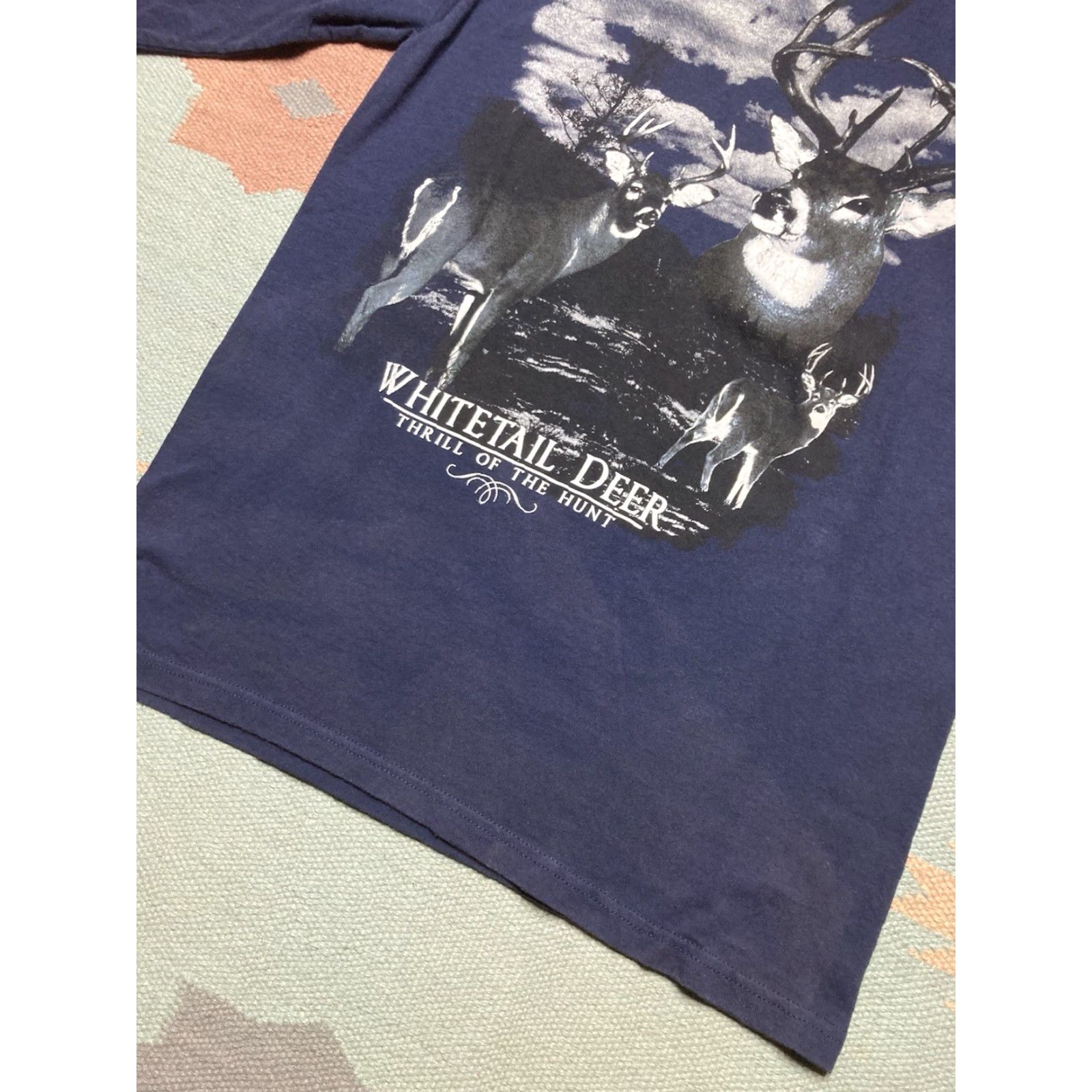 THRILLS VINTAGE graphic long sleeve t shirt whitetail deer thrill of the hunt medium blue Mens T-Shirt Long Sleeve Regular Size M Size US M / EU 48-50 / 2 - 3 Thumbnail