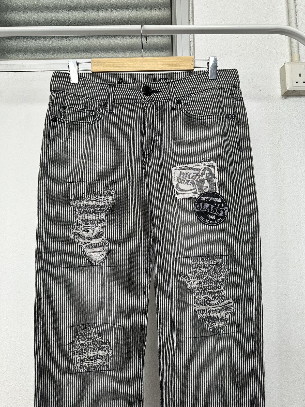 Japanese Brand [32/40] 00s Back & Forth boro wabash stripe jeans Size US 32 / EU 48 - 12 Thumbnail