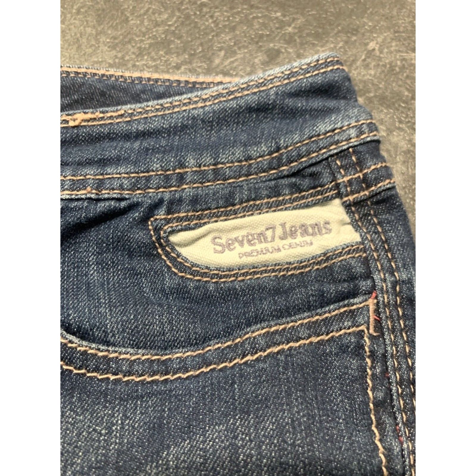 Vintage SEVEN 7 Women's Stretch Blue Capri Jeans Size 29 Low Rise Size 29" - 7 Thumbnail