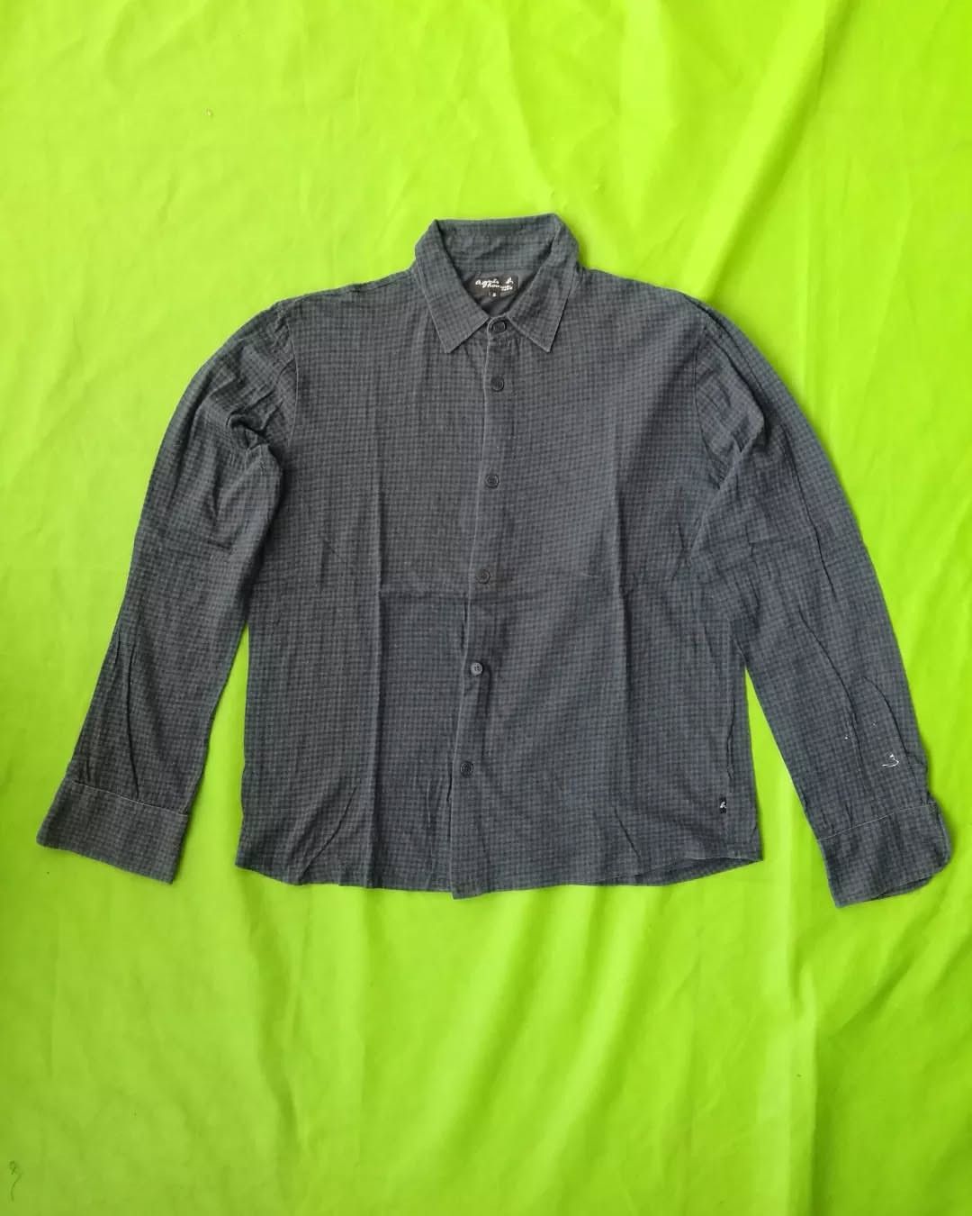 agnes b. Agnes B. Dark Blue Plaid Casual Flanel Shirt Size US M / EU 48-50 / 2 - 2 Thumbnail