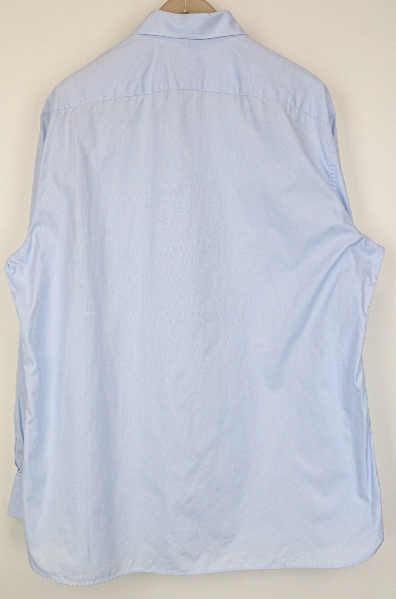 Suitsupply 46/18 Blue Cotton Long Sleeve Shirt 79457 Size 46R - 2 Thumbnail