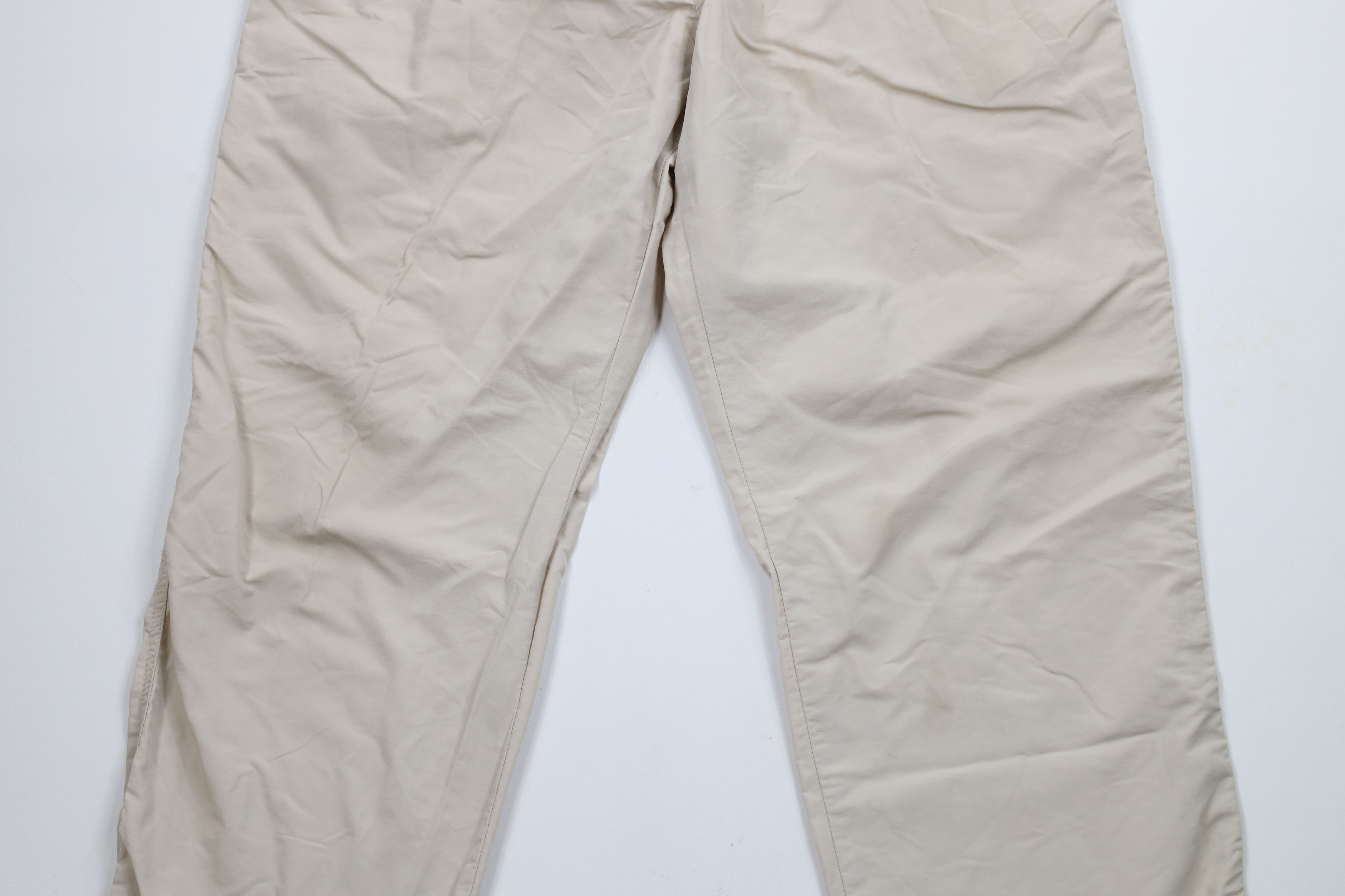 Lands' End × Vintage Vintage 90s Lands End Wide Leg Windbreaker Pants Beige USA Size 38" / US 16 / IT 52 - 3 Thumbnail